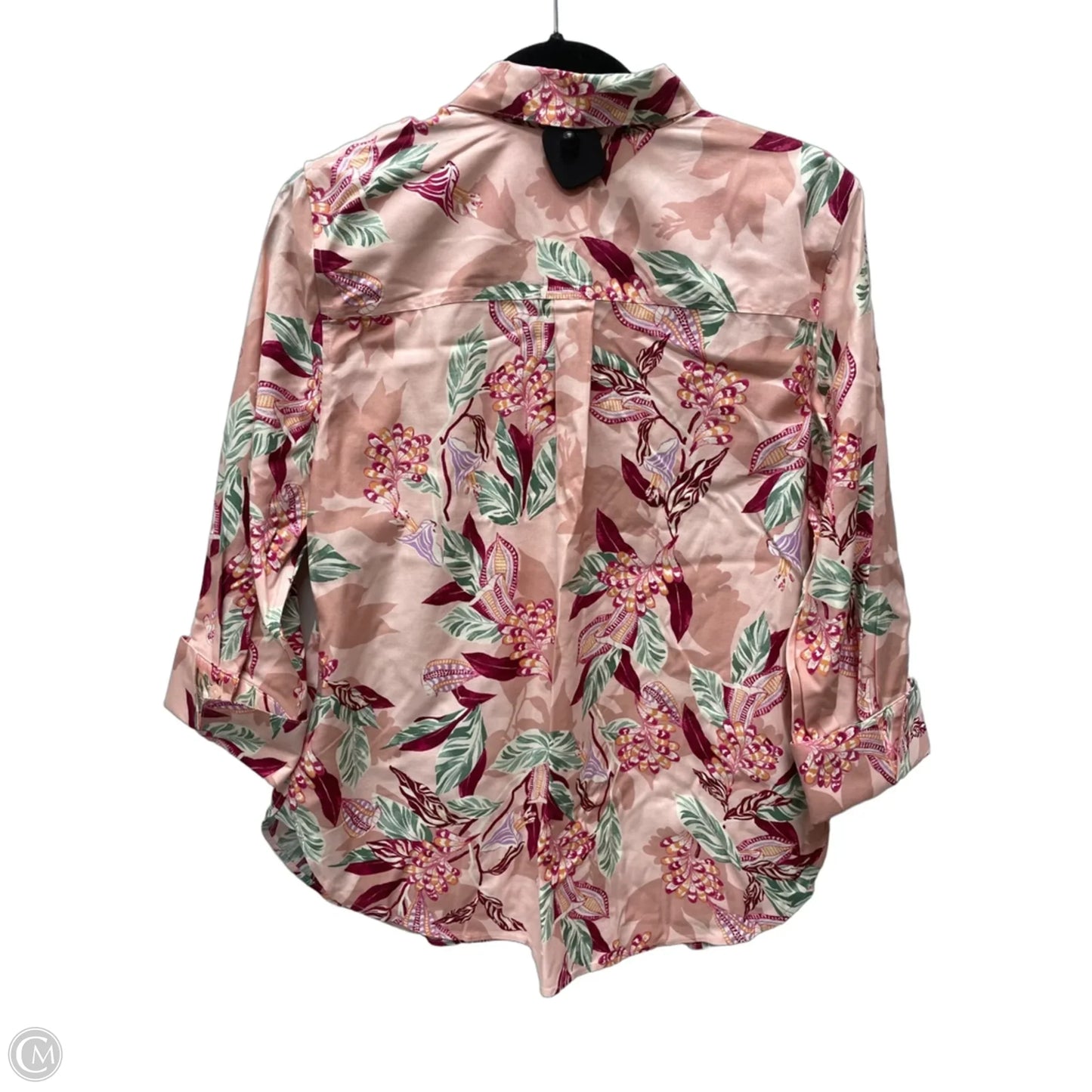 Blouse Long Sleeve By Chicos In Floral Print, Size: M