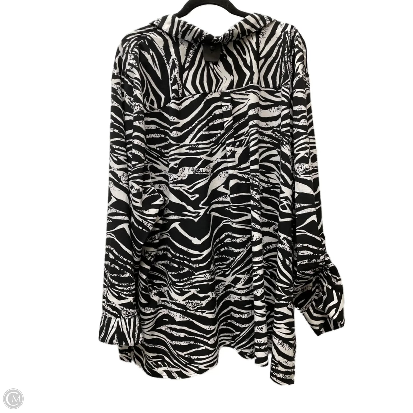 Top Long Sleeve By Maggie Barnes In Zebra Print, Size: 4x