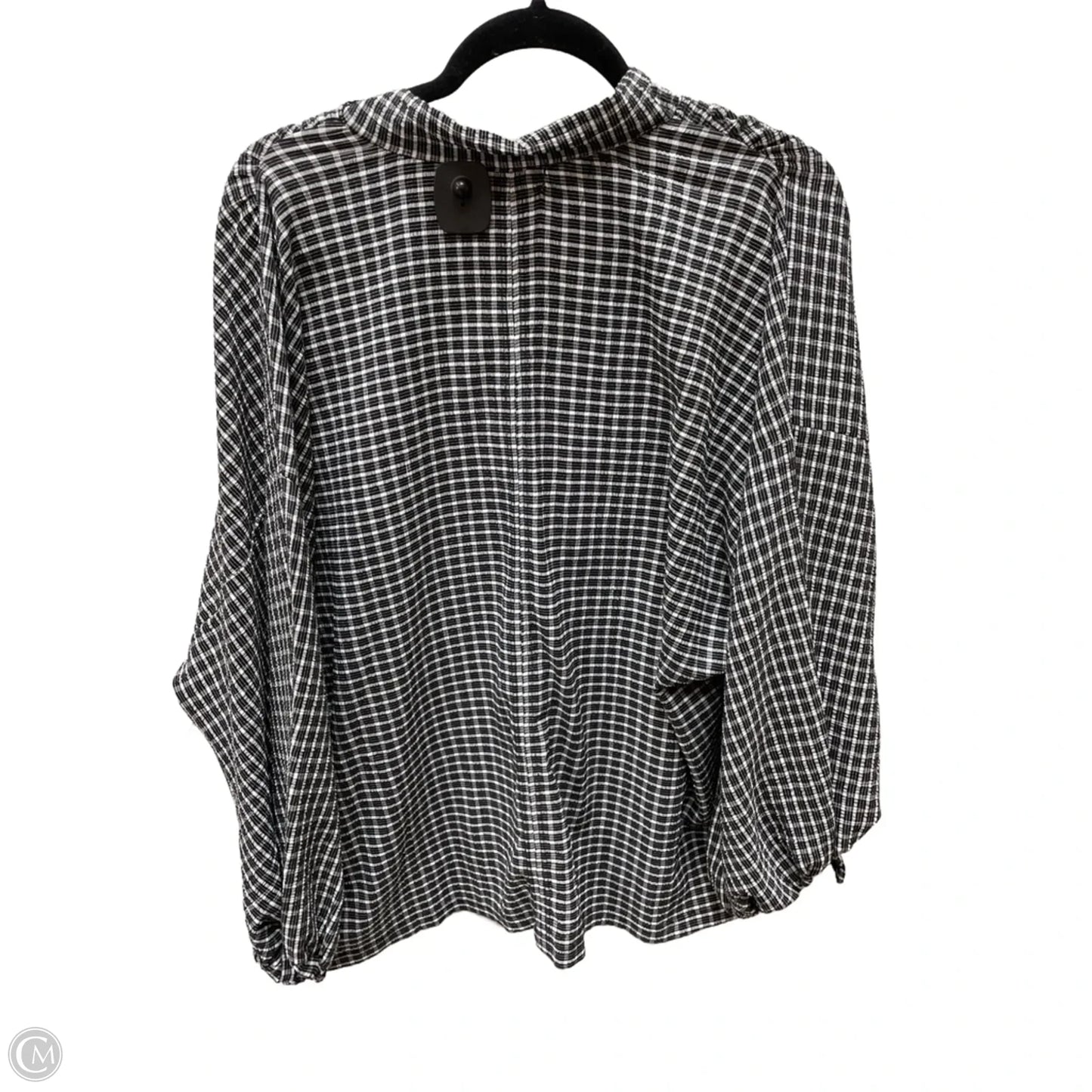 Top Long Sleeve By Max Studio In Checkered Pattern, Size: 2x