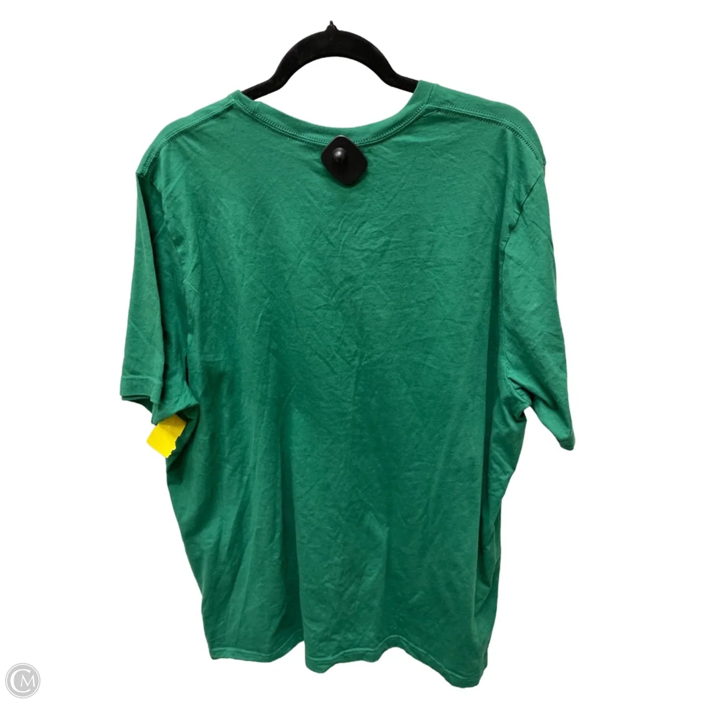 Top Short Sleeve By Bella + Canvas In Green & White, Size: 3x