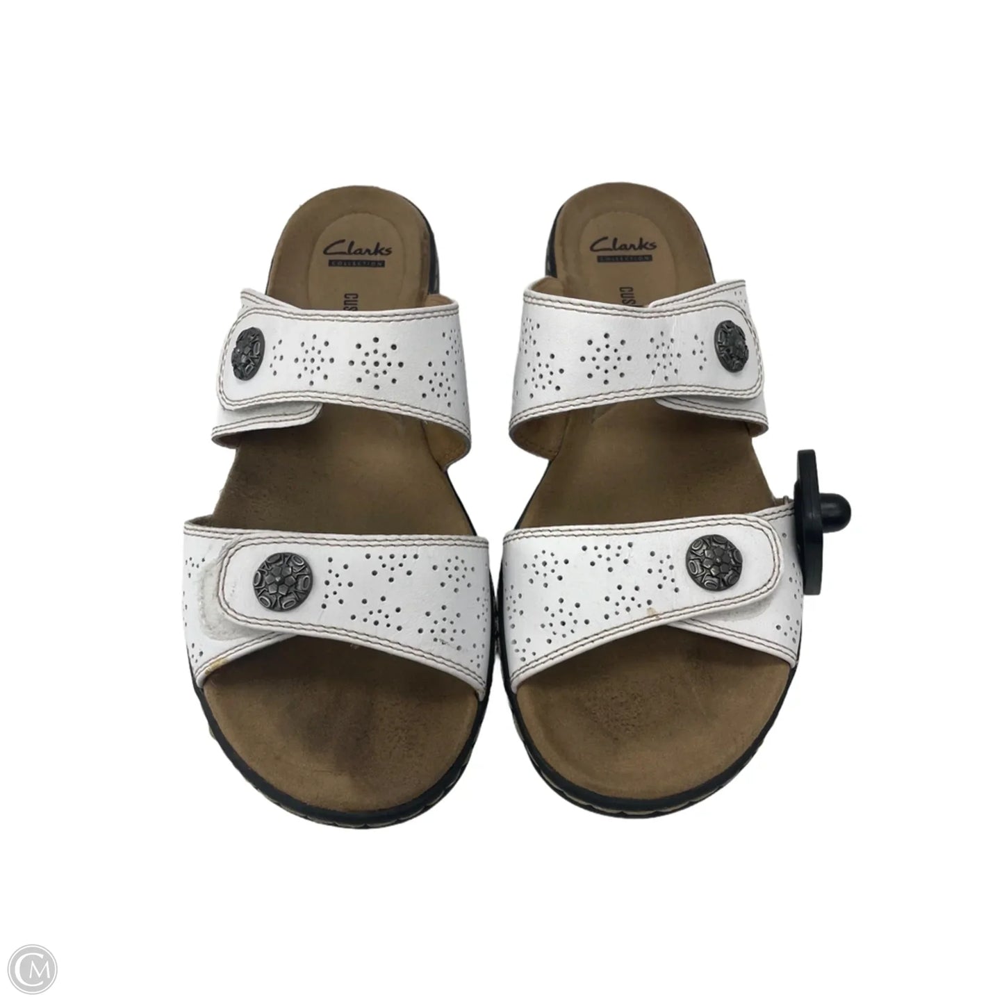 Sandals Heels Wedge By Clarks In White, Size: 8