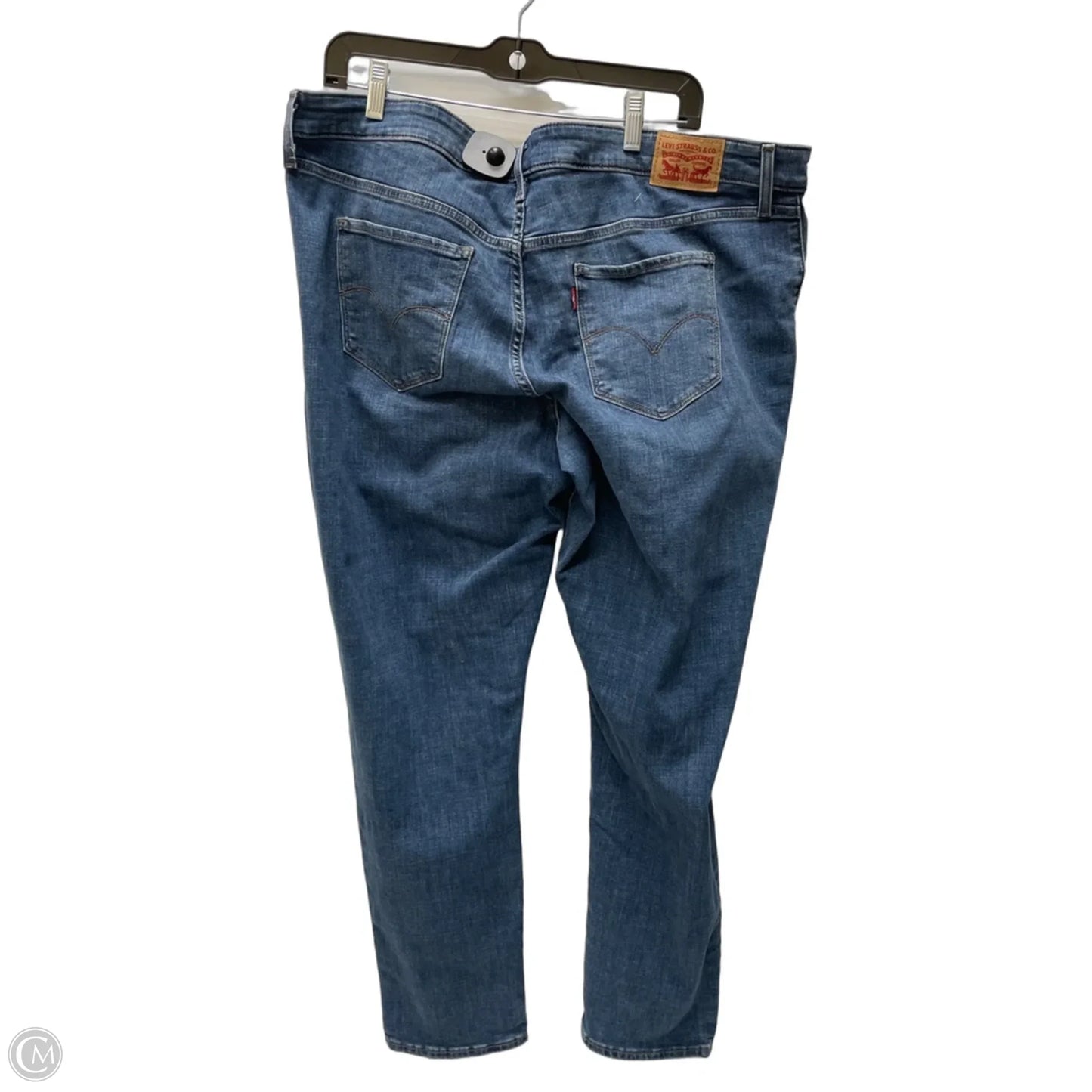 Jeans Straight By Levis In Blue Denim, Size: 22