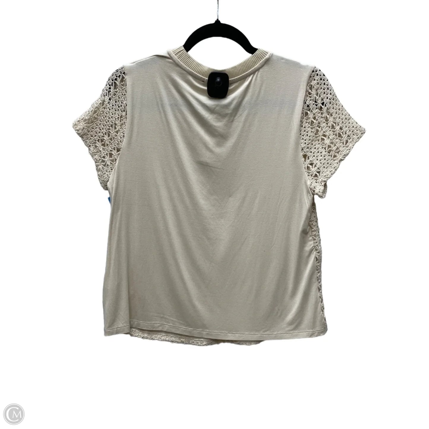 Top Short Sleeve By Cable And Gauge In Tan, Size: M