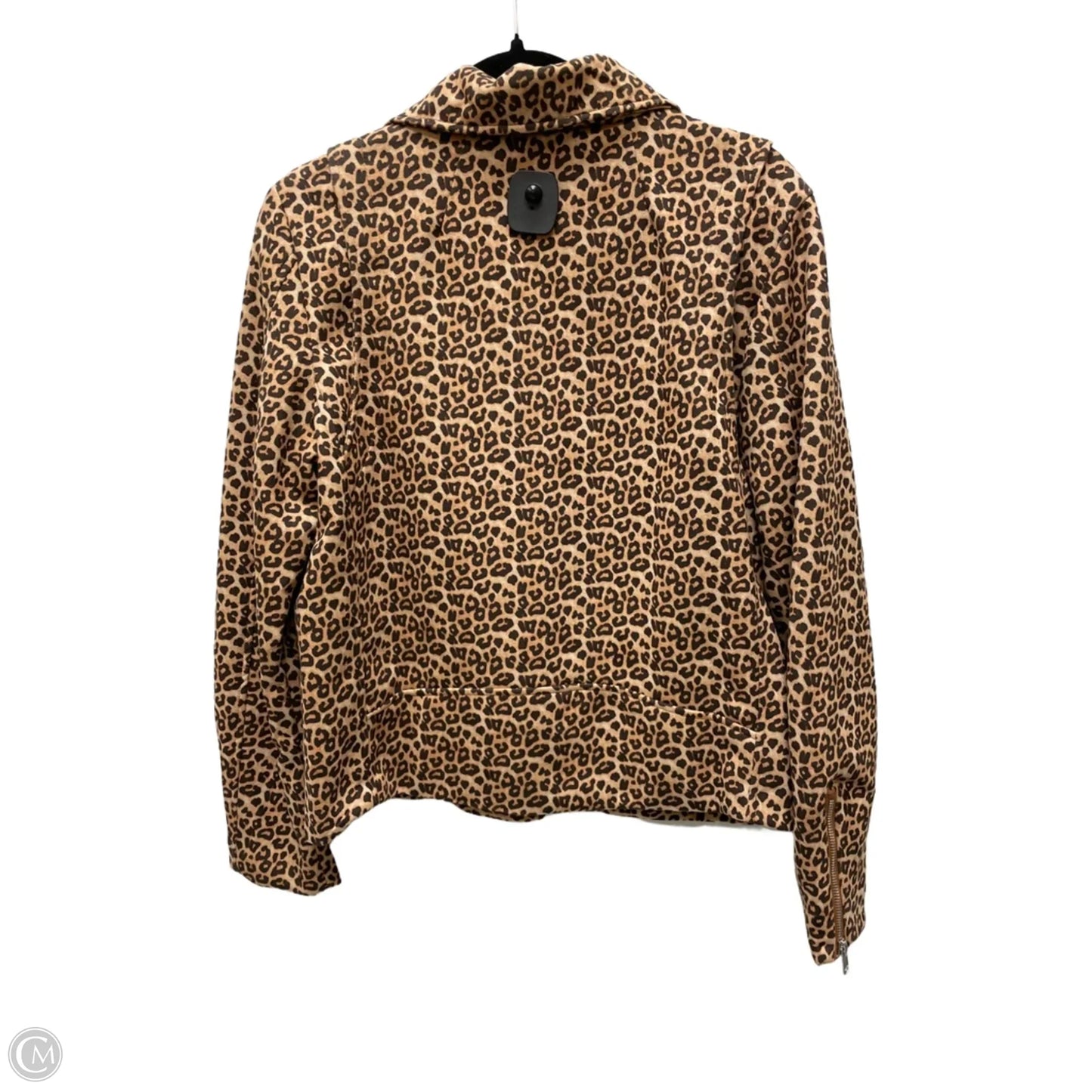 Jacket Moto By Clothes Mentor In Animal Print, Size: L