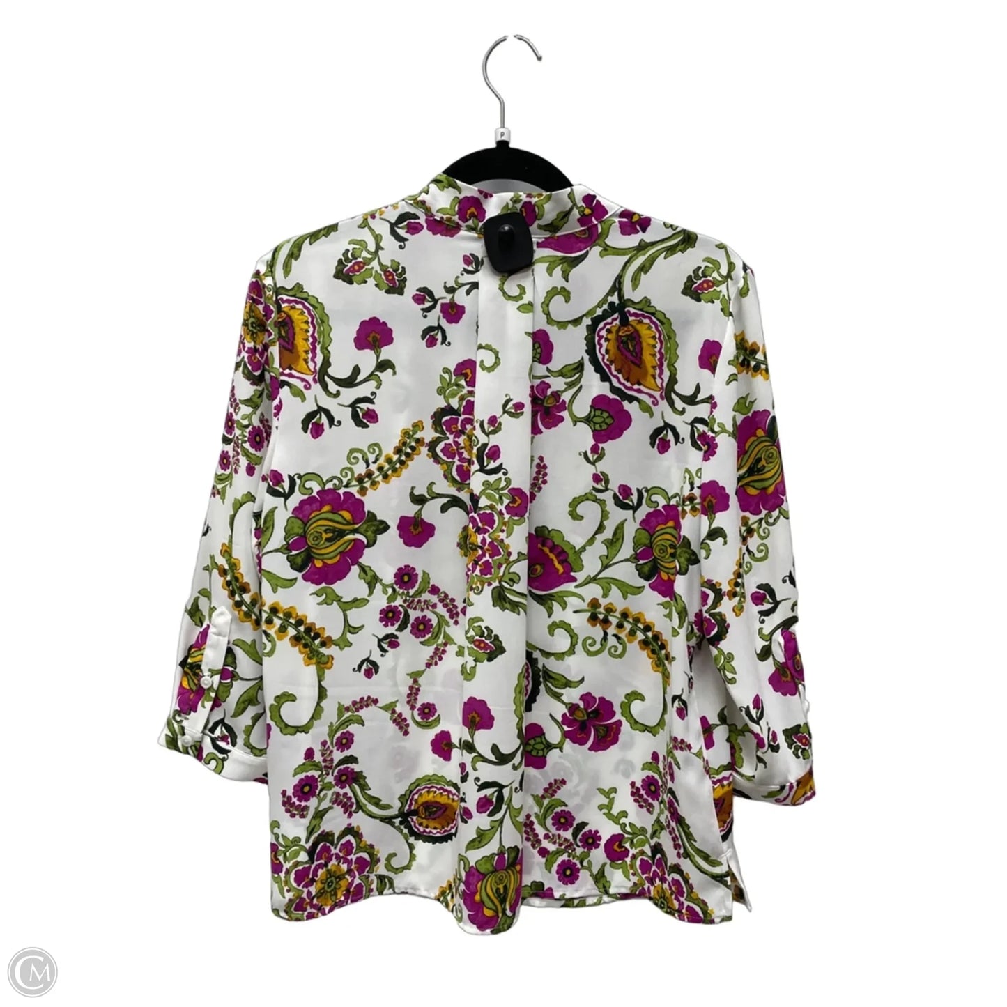 Top 3/4 Sleeve By Investments In Floral Print, Size: Mp