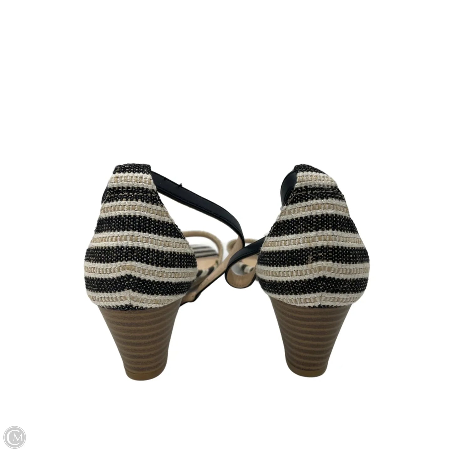 Sandals Heels Wedge By Ann Taylor In Striped Pattern, Size: 6