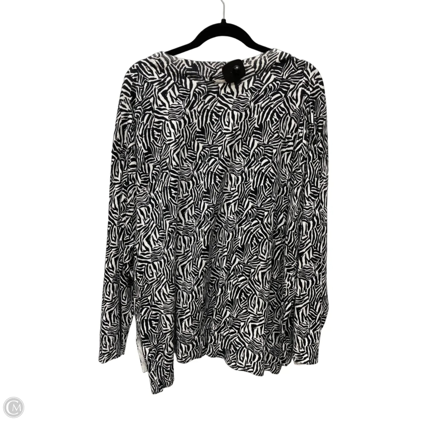 Top Long Sleeve By Michael By Michael Kors In Black & White, Size: 3x