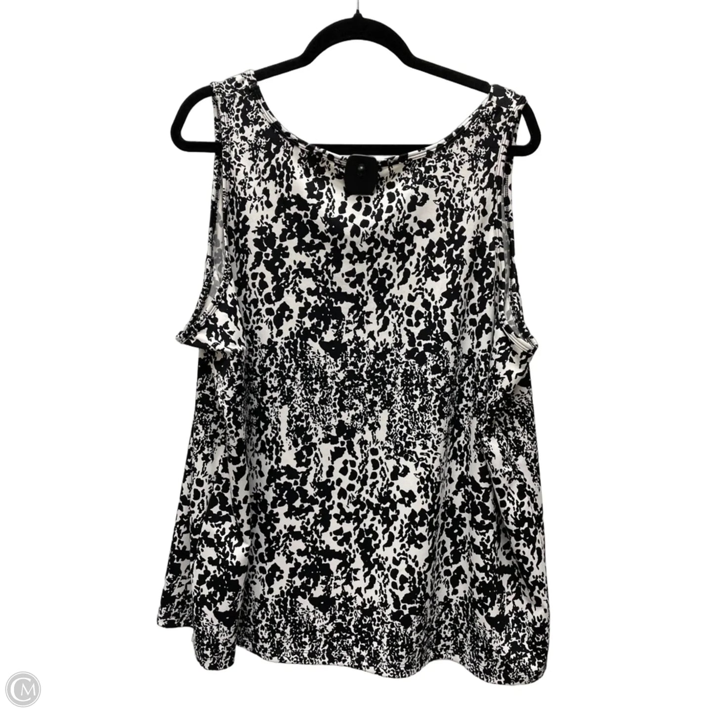 Top Sleeveless By Maggie Barnes In Black & White, Size: 2x
