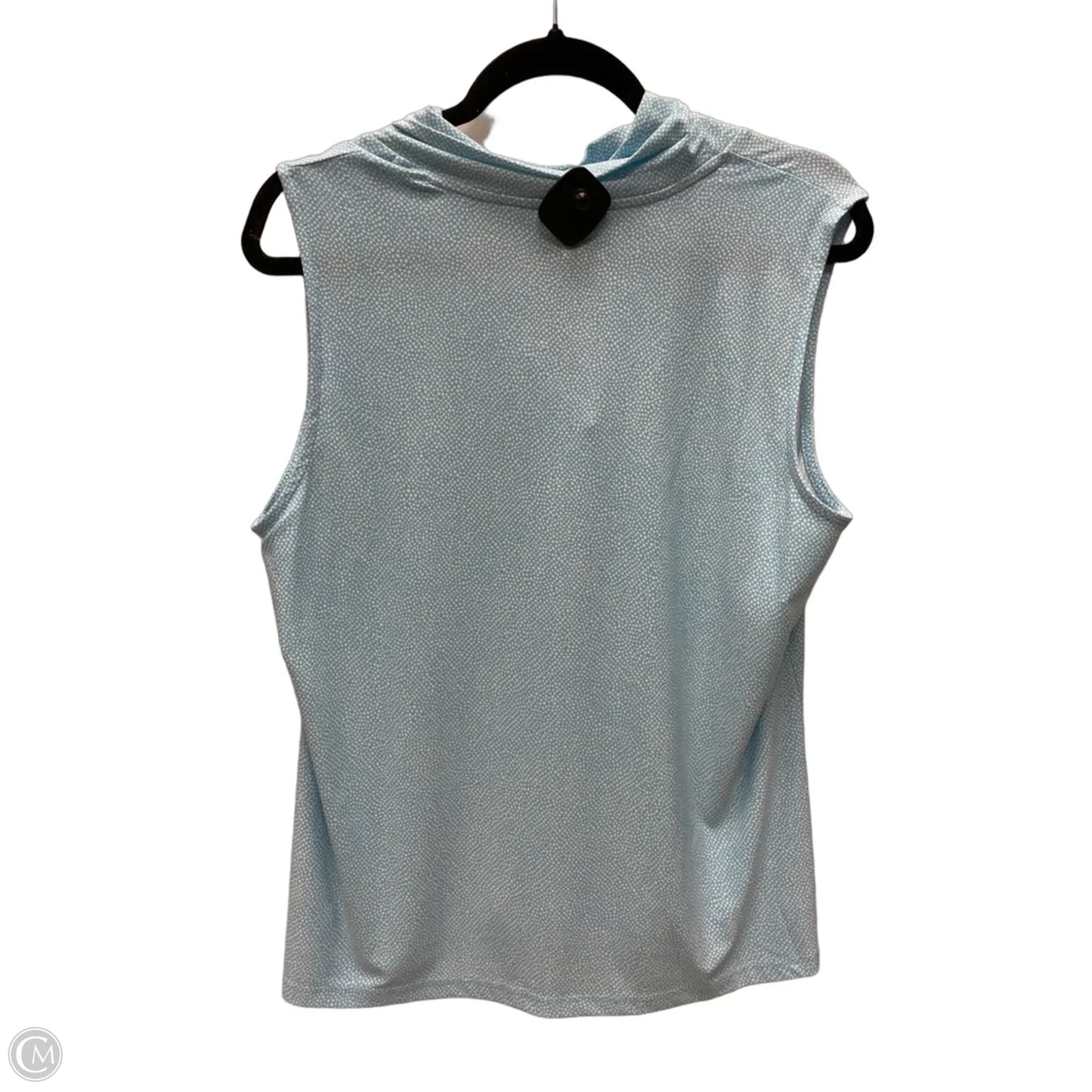 Top Sleeveless By Anne Klein In Blue & White, Size: L