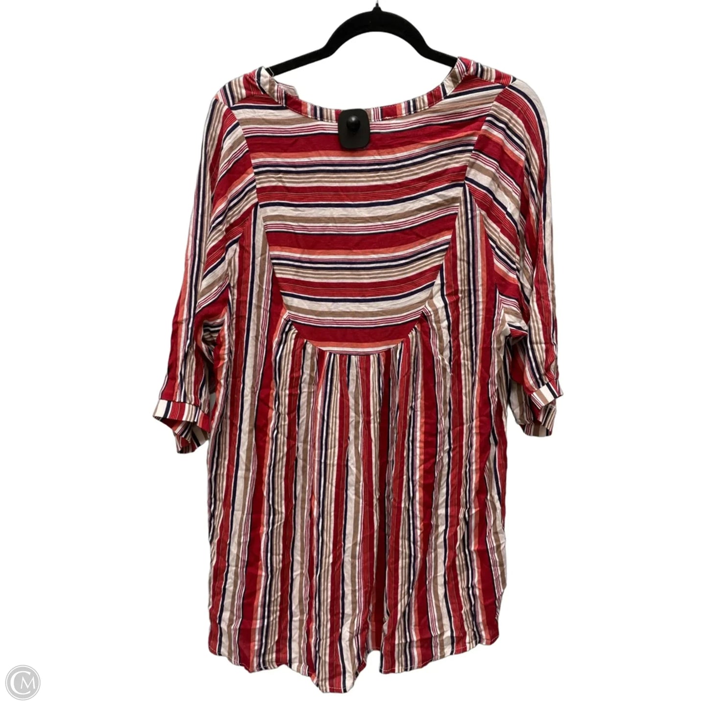 Top Short Sleeve By Umgee In Striped Pattern, Size: M