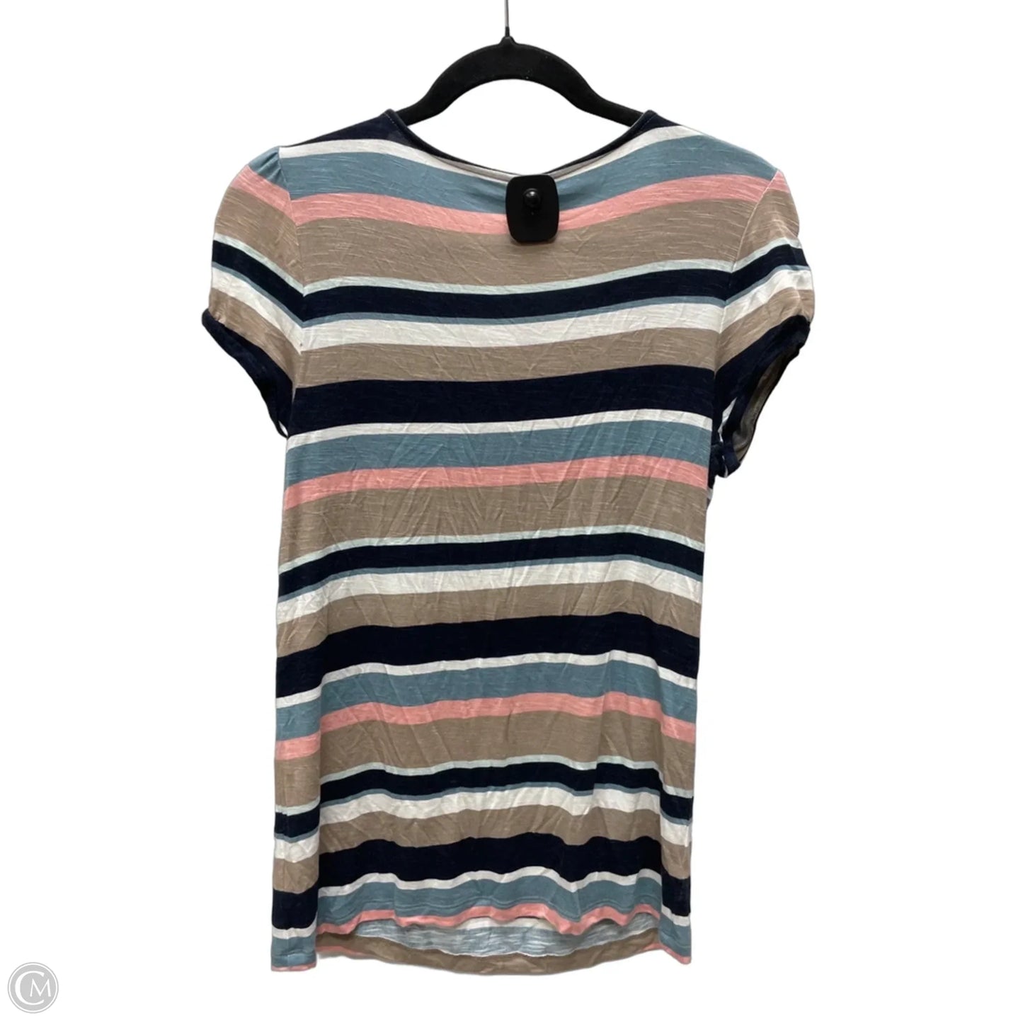 Top Short Sleeve By Loft In Striped Pattern, Size: M
