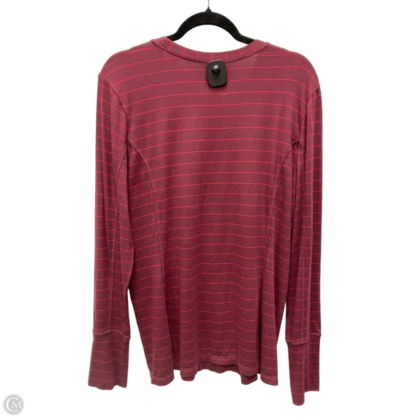 Athletic Top Long Sleeve Collar By Athleta In Striped Pattern, Size: Xl