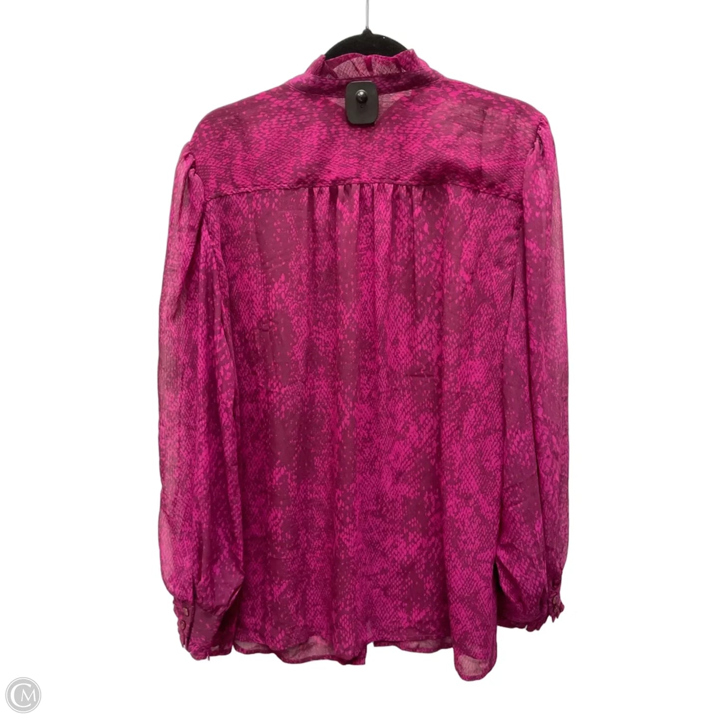 Blouse Long Sleeve By Chicos In Snakeskin Print, Size: Xl