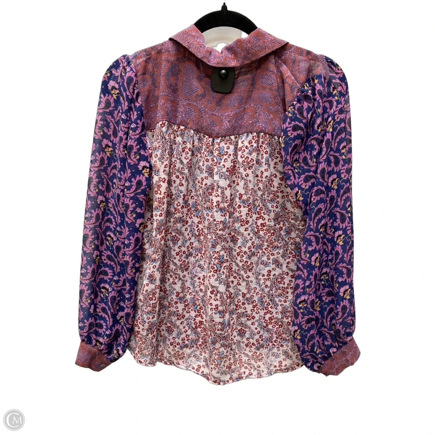 Blouse Long Sleeve By Chelsea And Theodore In Floral Print, Size: S