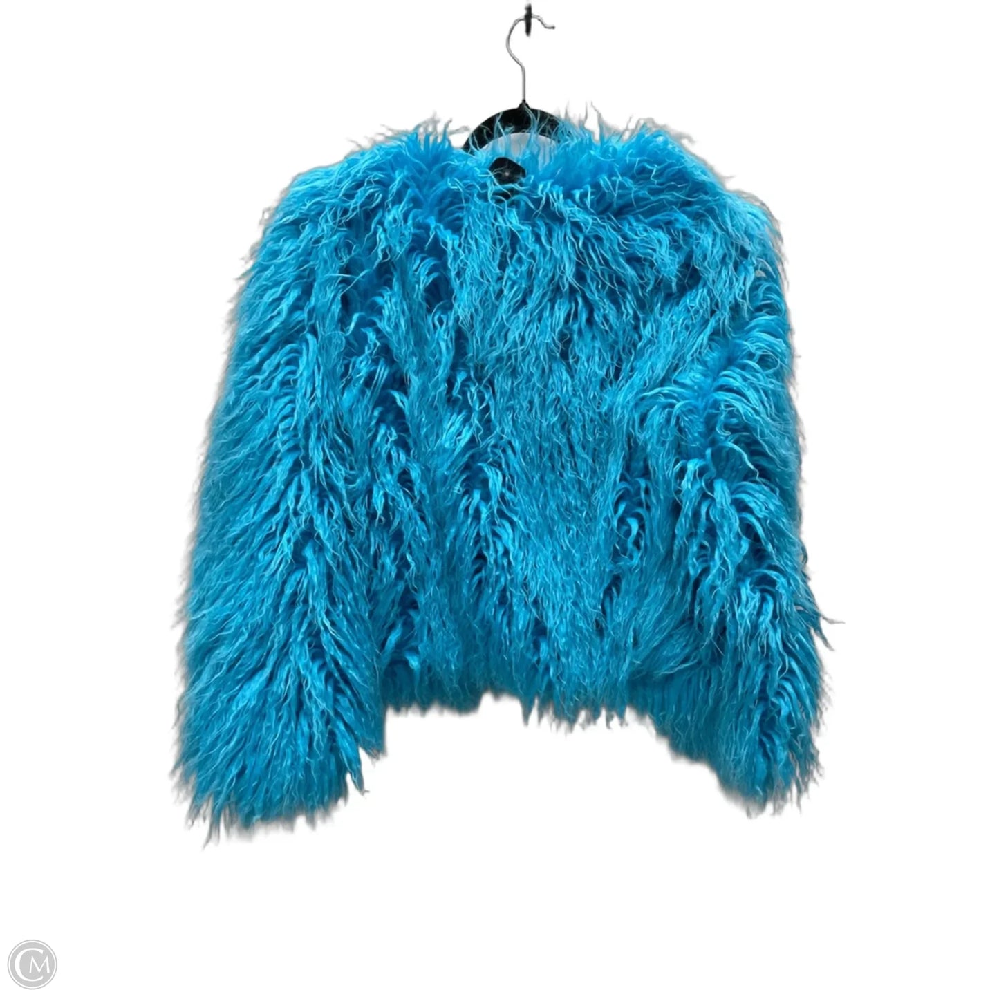 Jacket Faux Fur & Sherpa By Cmc In Blue, Size: 2x