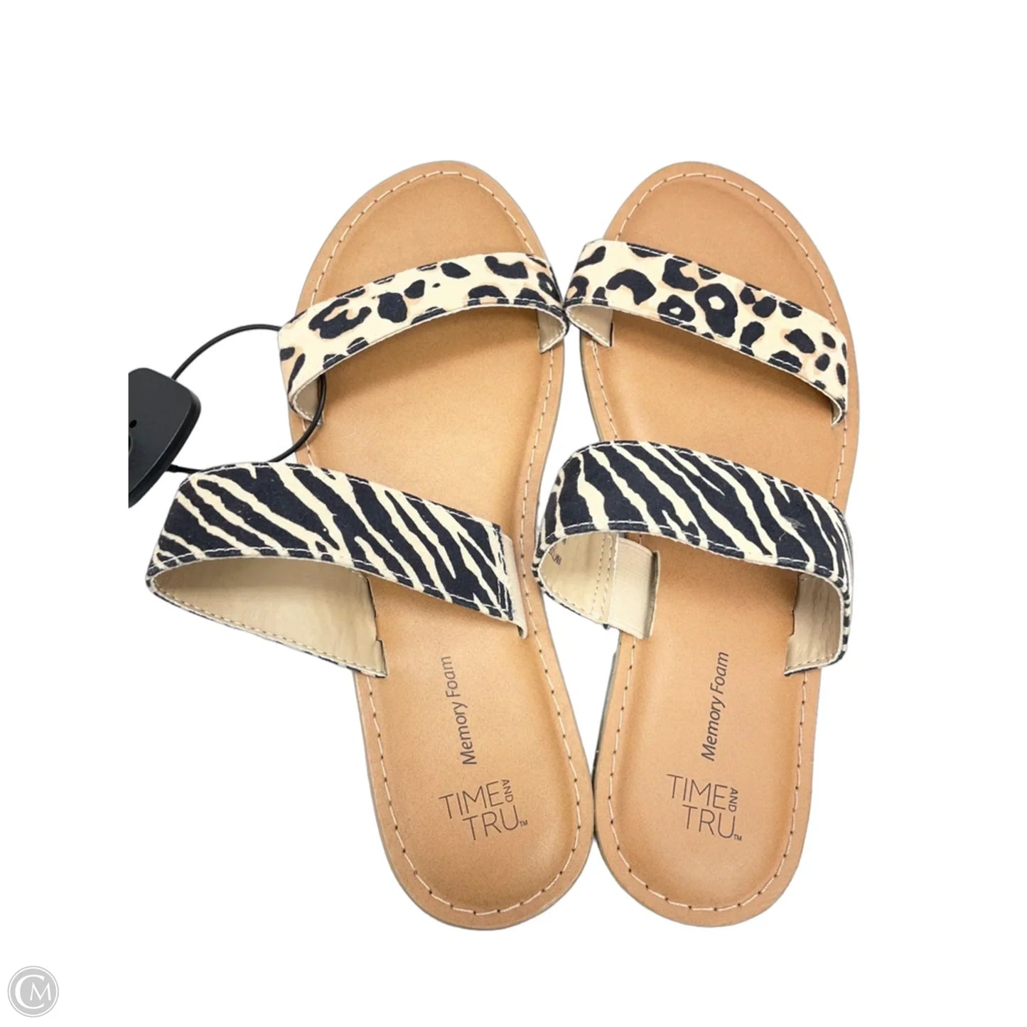 Sandals Flats By Time And Tru In Animal Print, Size: 7