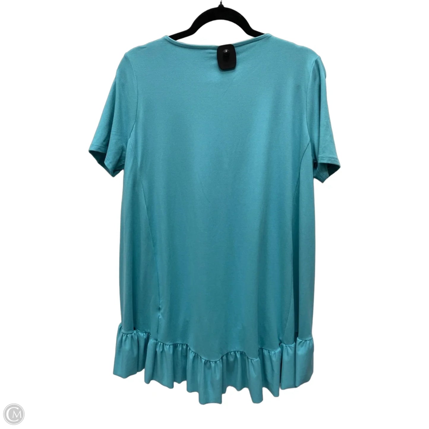 Top Short Sleeve By Zenana In Blue, Size: L