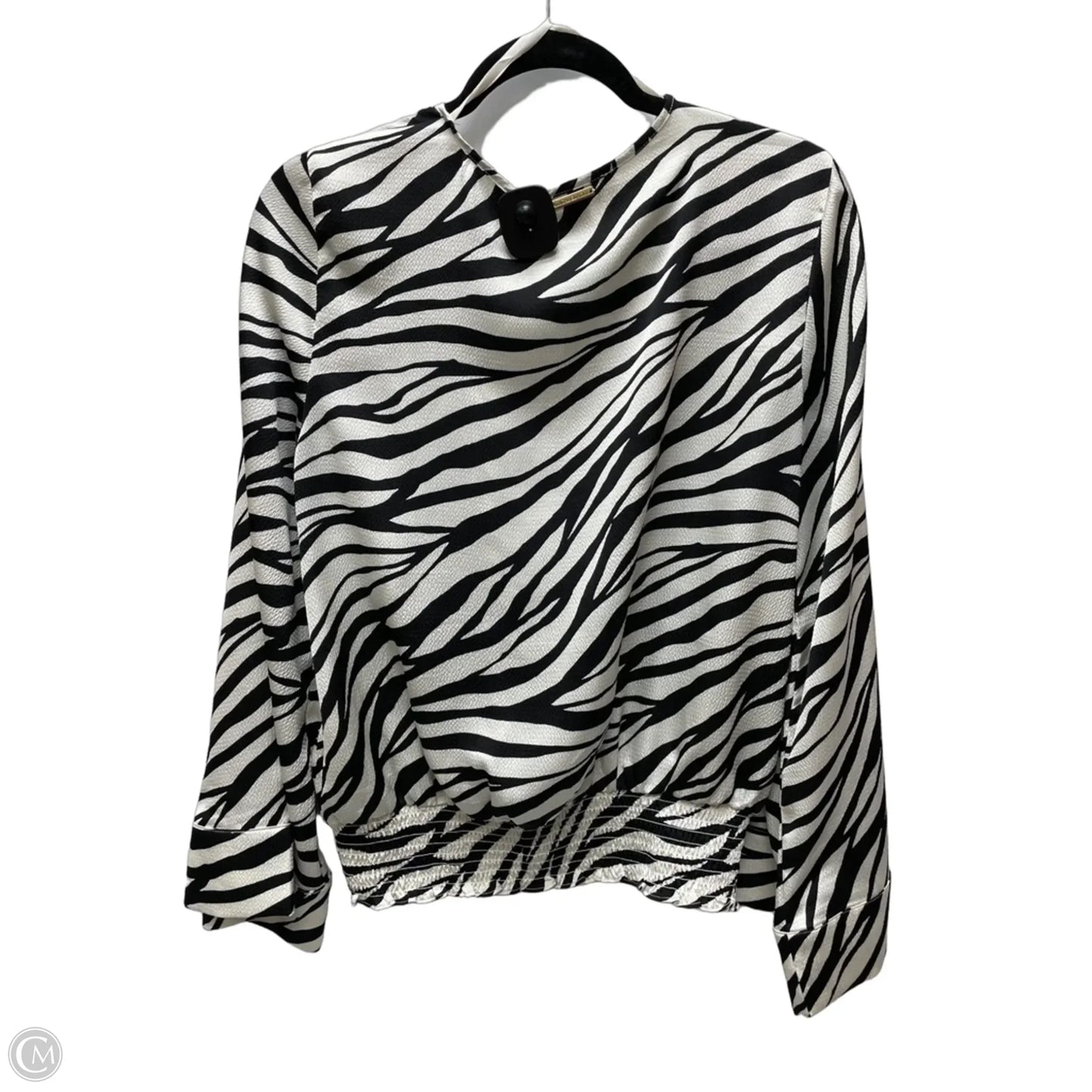 Blouse Long Sleeve By Michael By Michael Kors In Zebra Print, Size: L