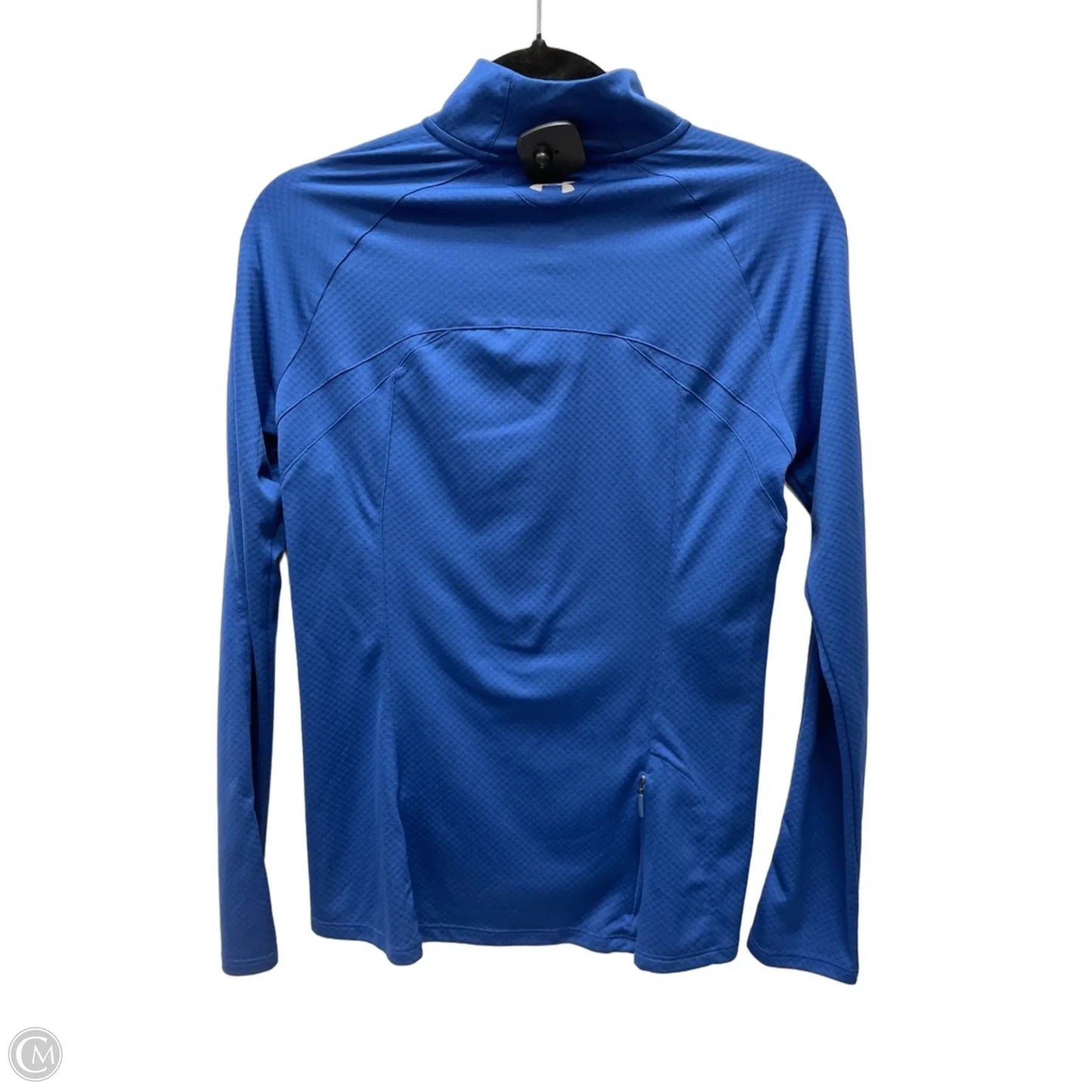 Athletic Top Long Sleeve Collar By Under Armour In Blue, Size: S