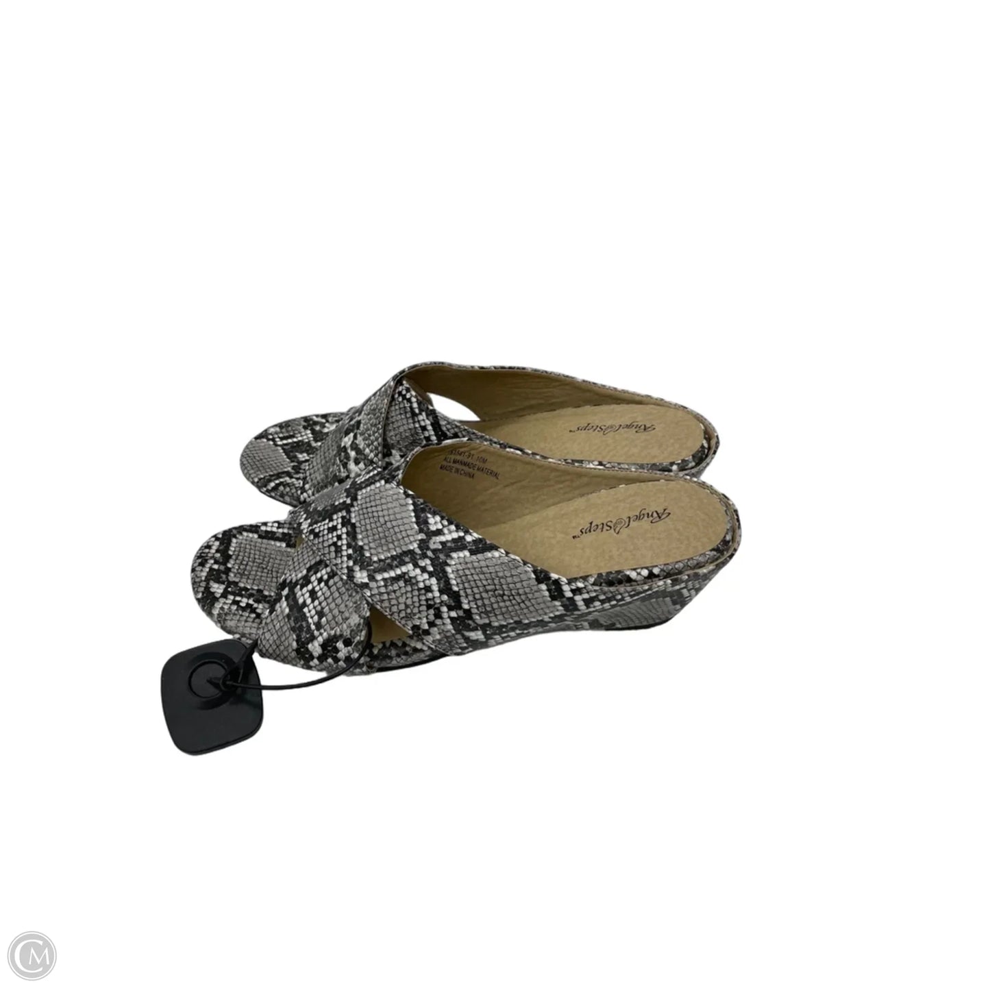 Sandals Heels Wedge By Clothes Mentor In Snakeskin Print, Size: 10