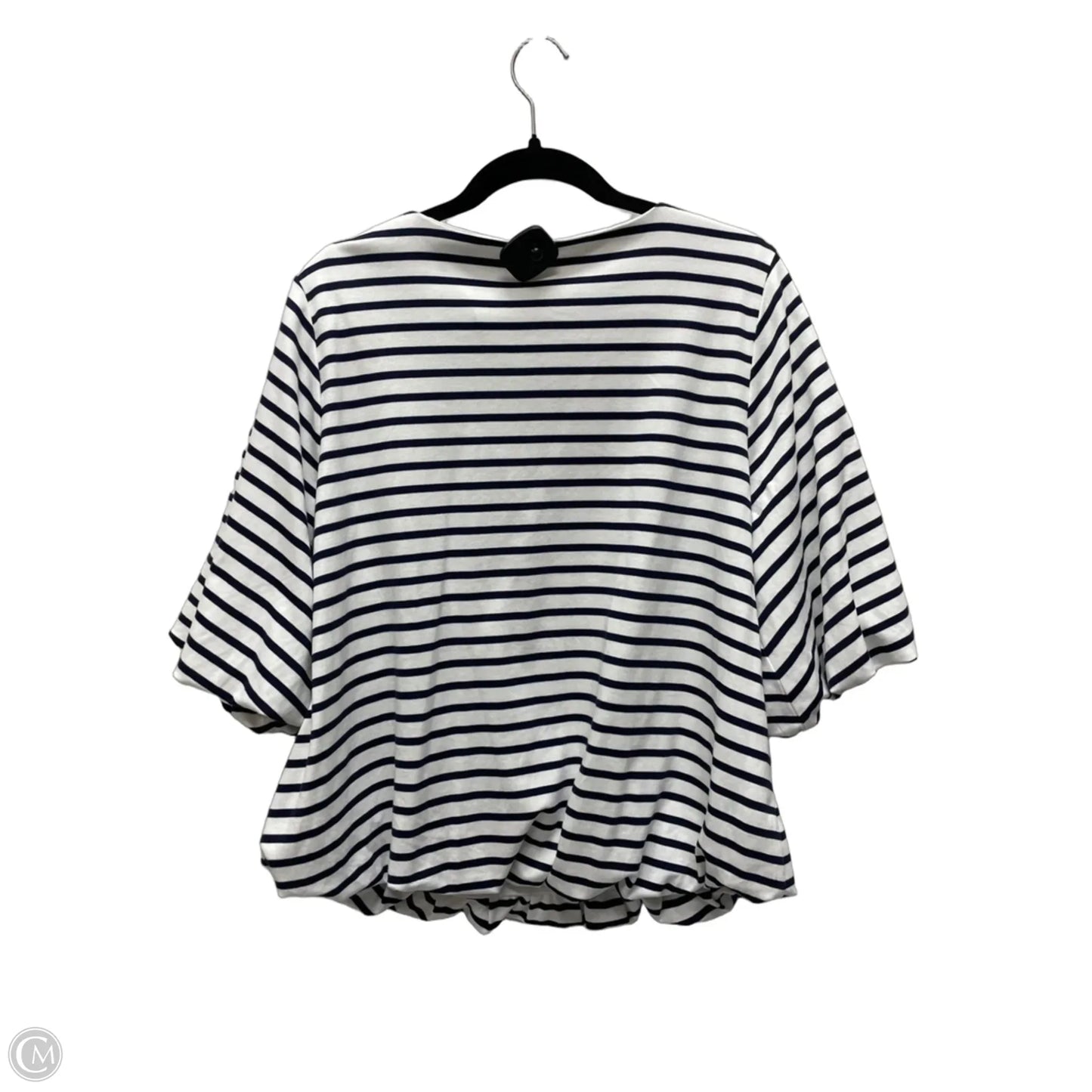 Top Short Sleeve By Chicos In Striped Pattern, Size: Xl