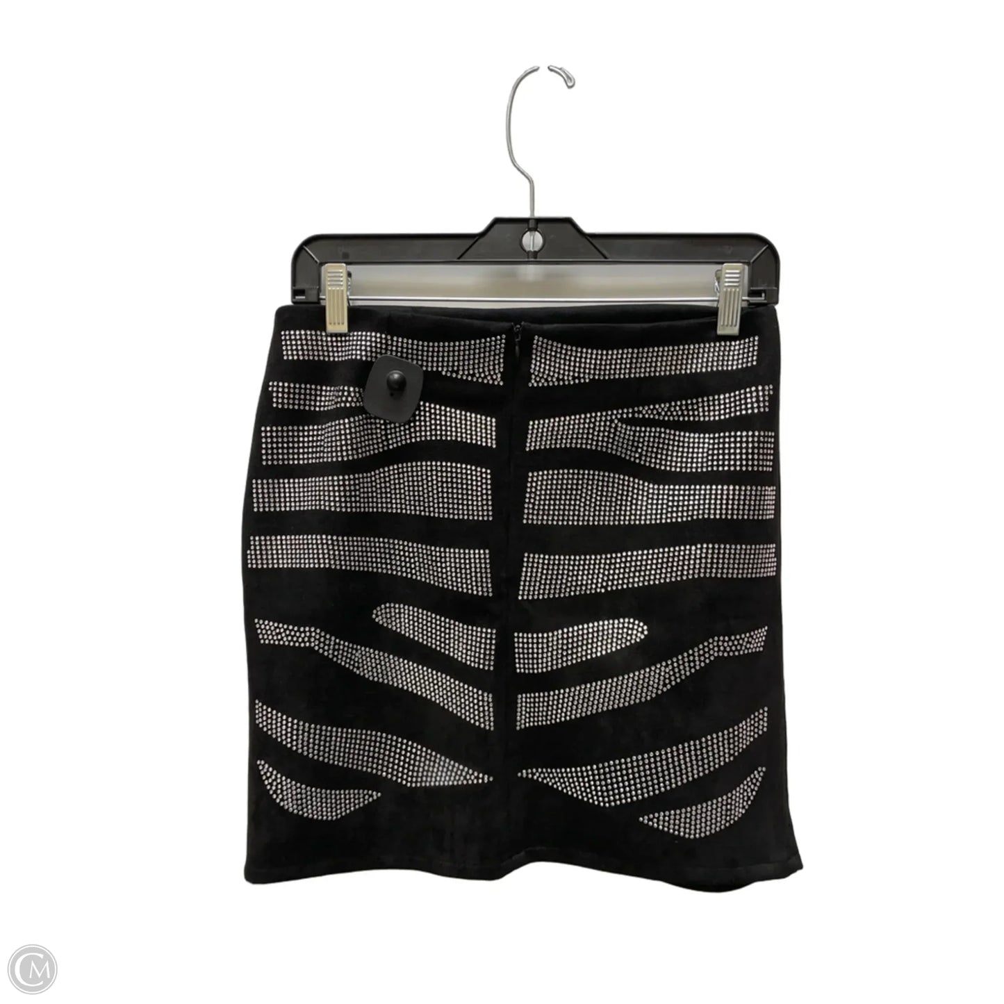 Skirt Mini & Short By Akira In Black & Silver, Size: 8