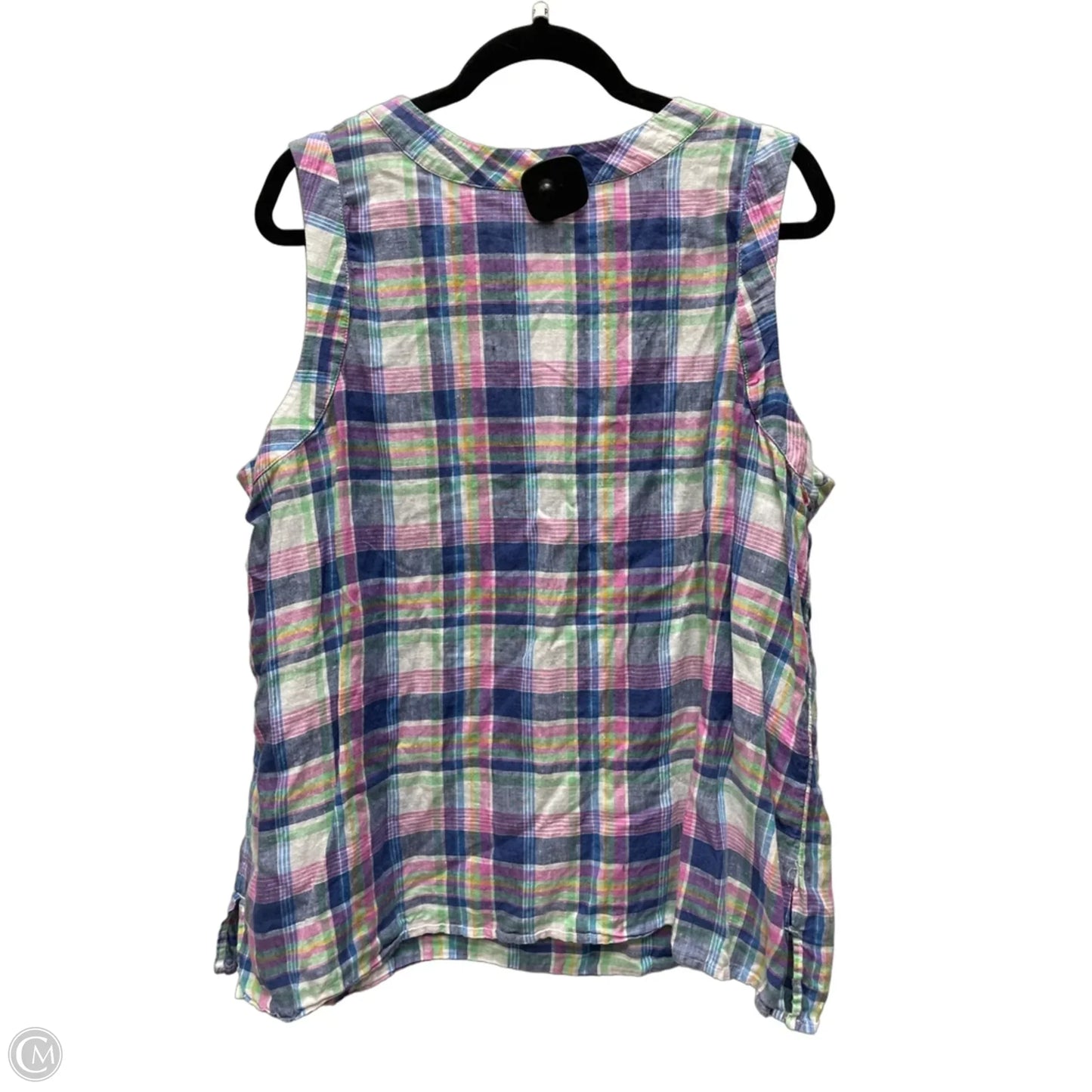 Top Sleeveless By Talbots In Plaid Pattern, Size: 2x