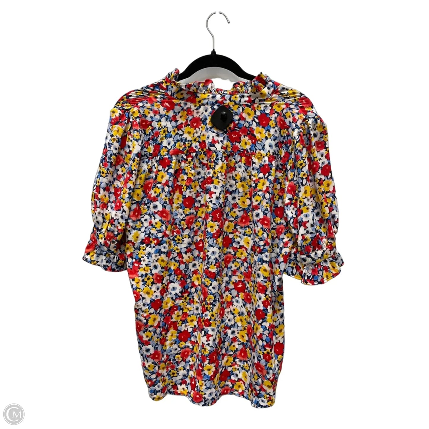 Blouse Short Sleeve By Ann Taylor In Floral Print, Size: M