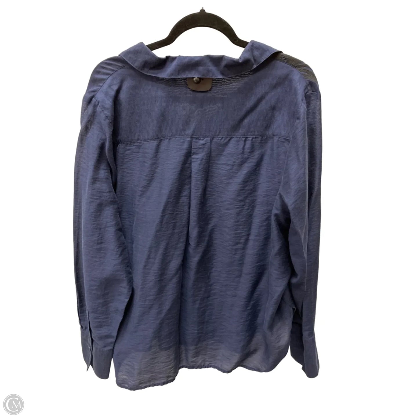 Top Long Sleeve By Worthington In Navy, Size: 2x