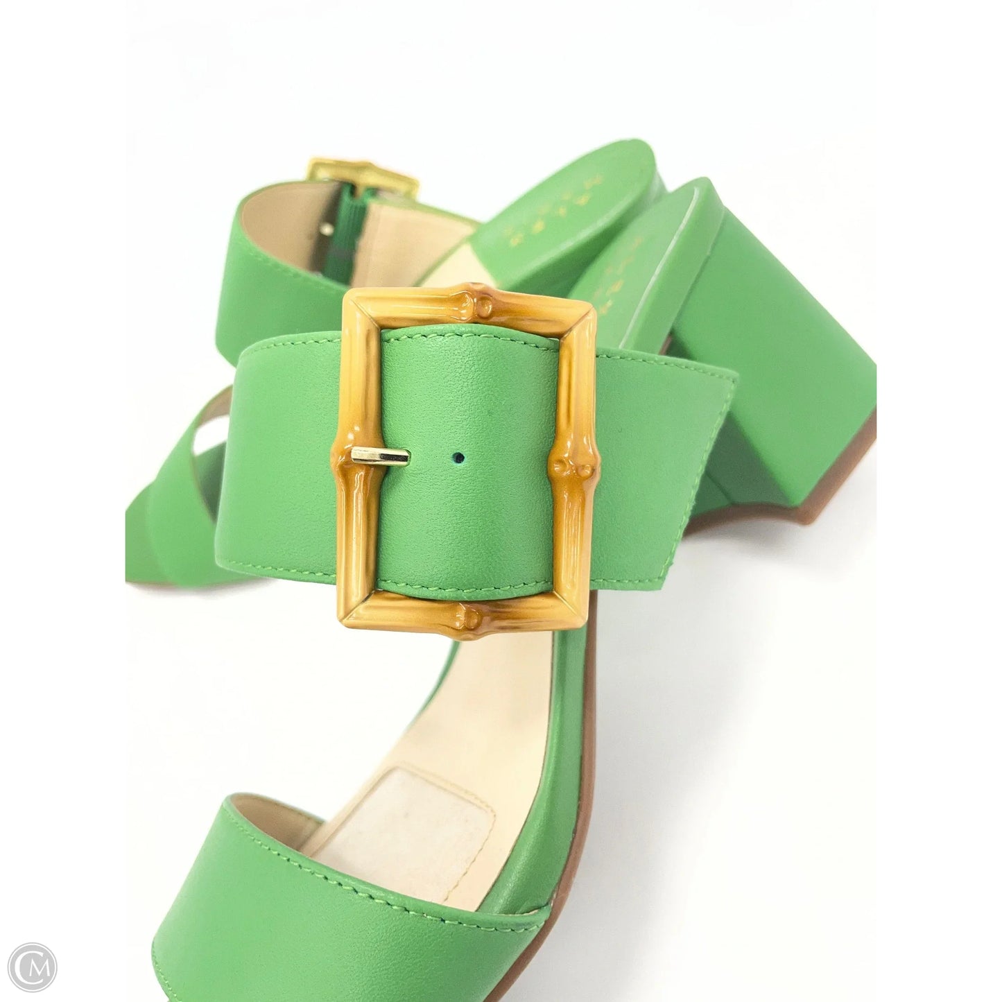 Sandals Heels Block By Alex Marie In Green, Size: 6.5