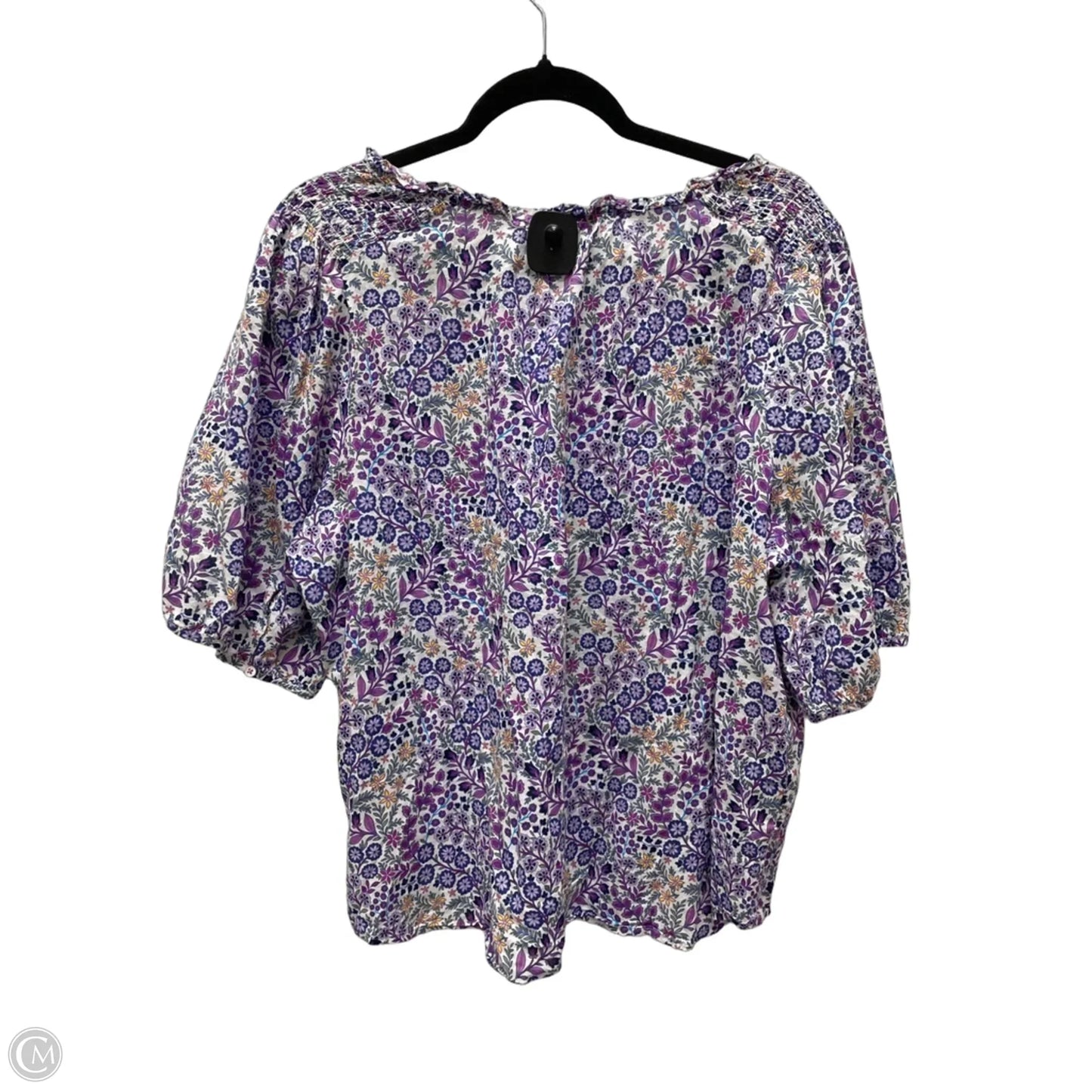 Top Short Sleeve By Talbots In Floral Print, Size: 2x