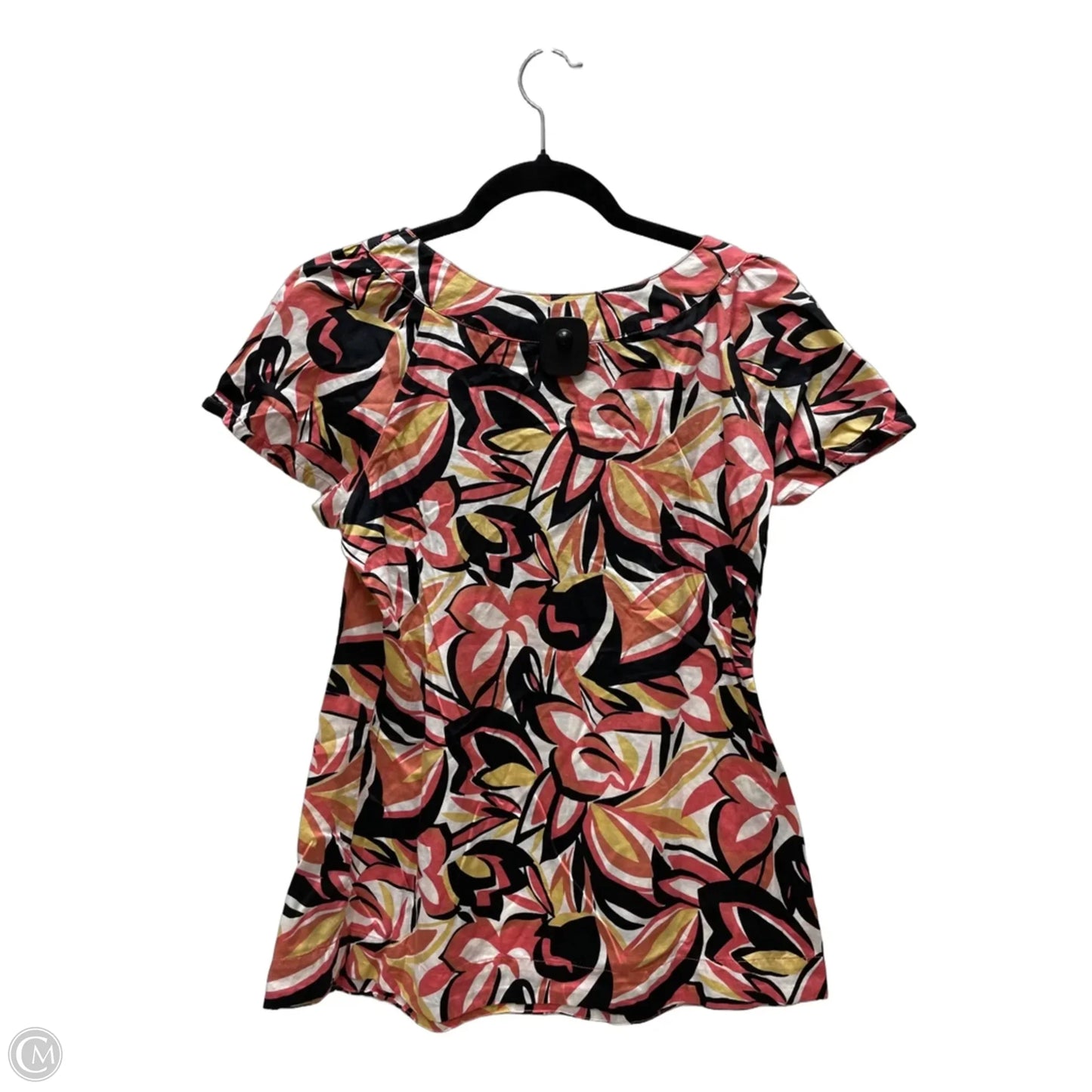 Top Short Sleeve By Apt 9 In Pink & Yellow, Size: M