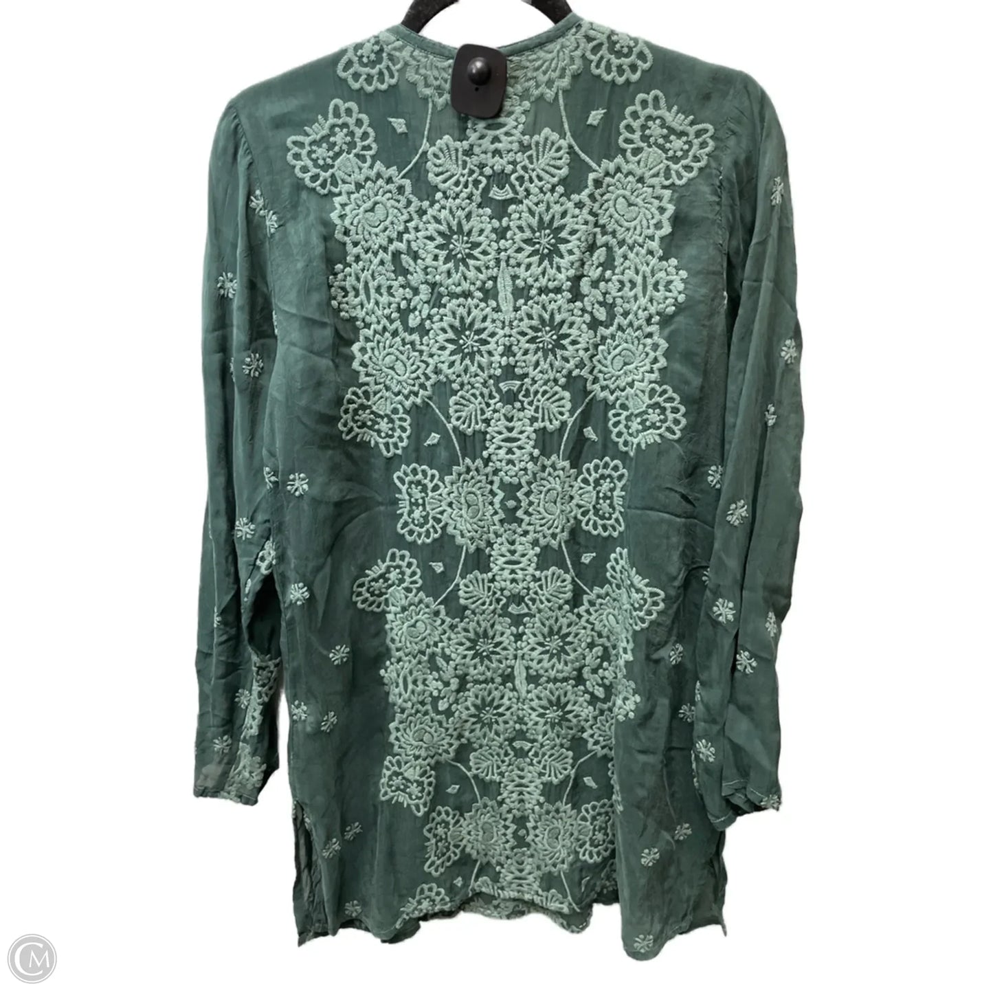 Tunic Long Sleeve By Johnny Was In Green, Size: S