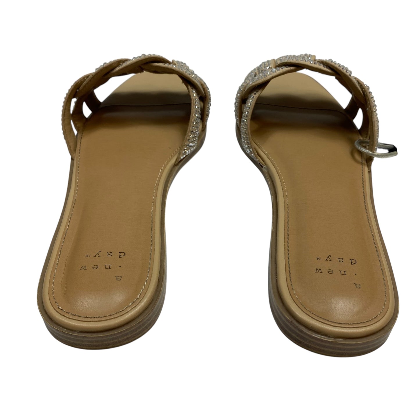 Sandals Flats By A New Day In Silver & Tan, Size:7