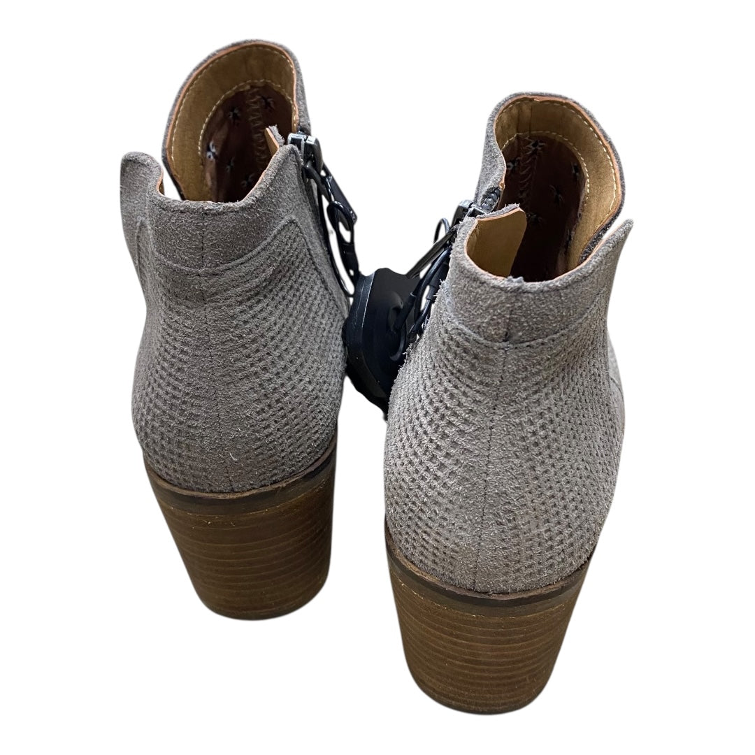 Boots Ankle Heels By Lucky Brand In Taupe, Size:7.5