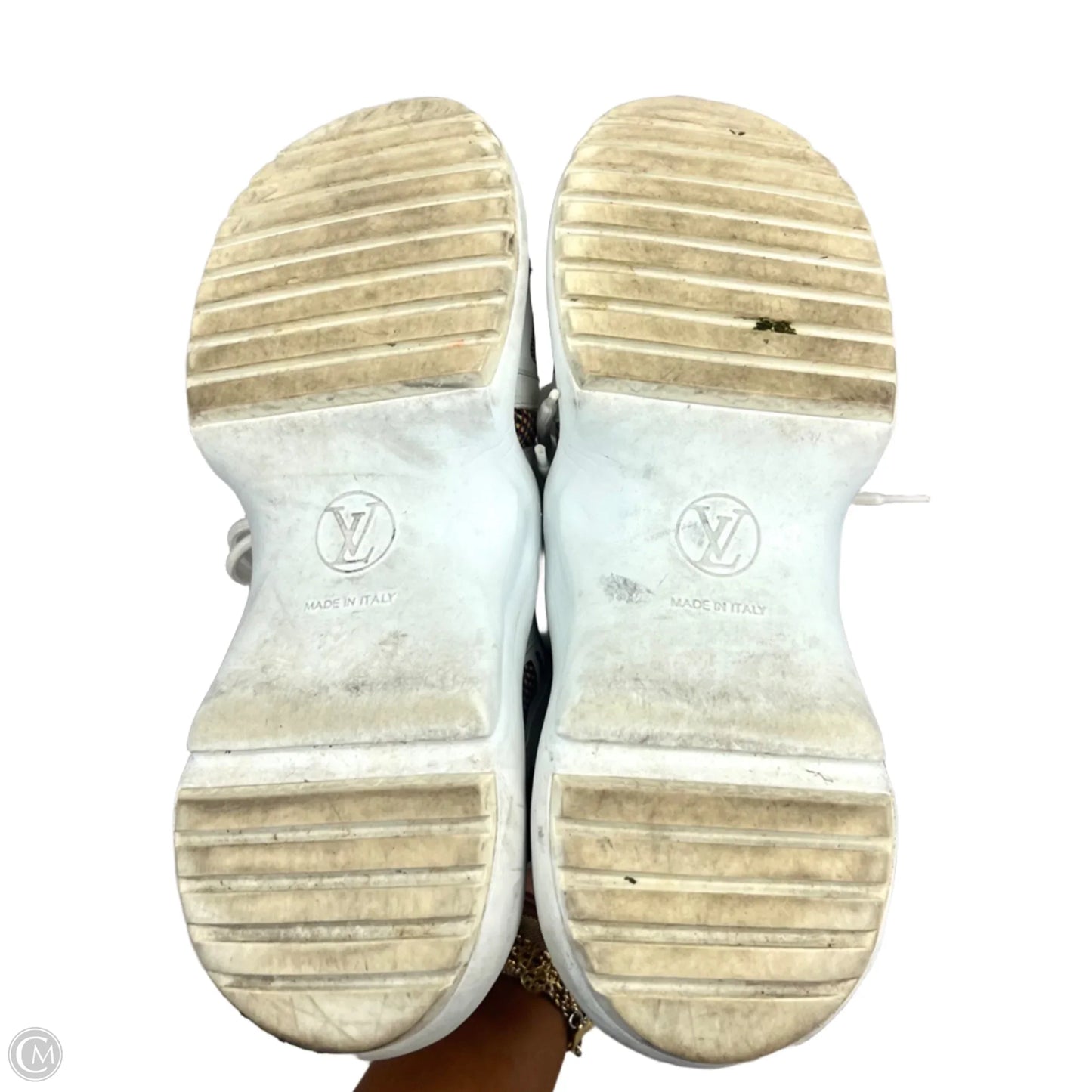 Shoes Luxury Designer By Louis Vuitton In Pink & White, Size: 6.5