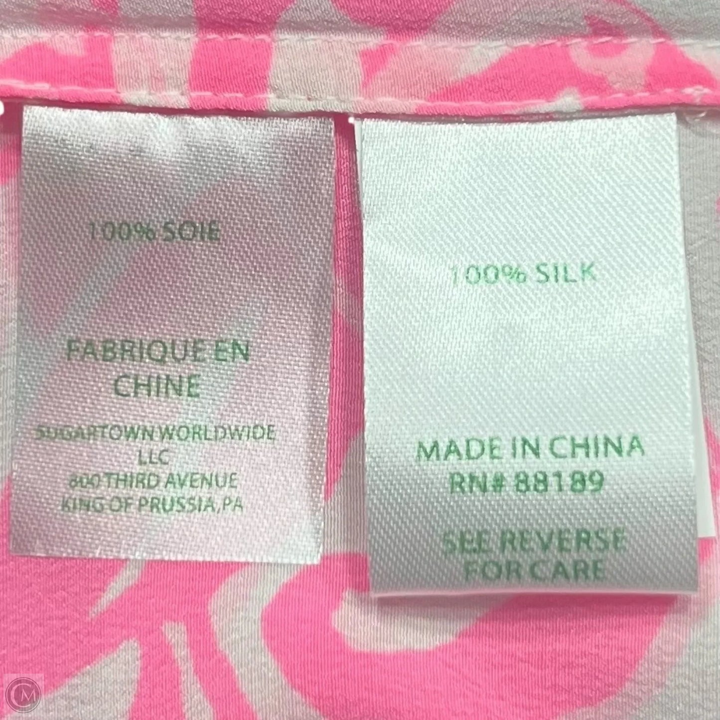 Top Long Sleeve Designer By Lilly Pulitzer In Pink & White, Size: S