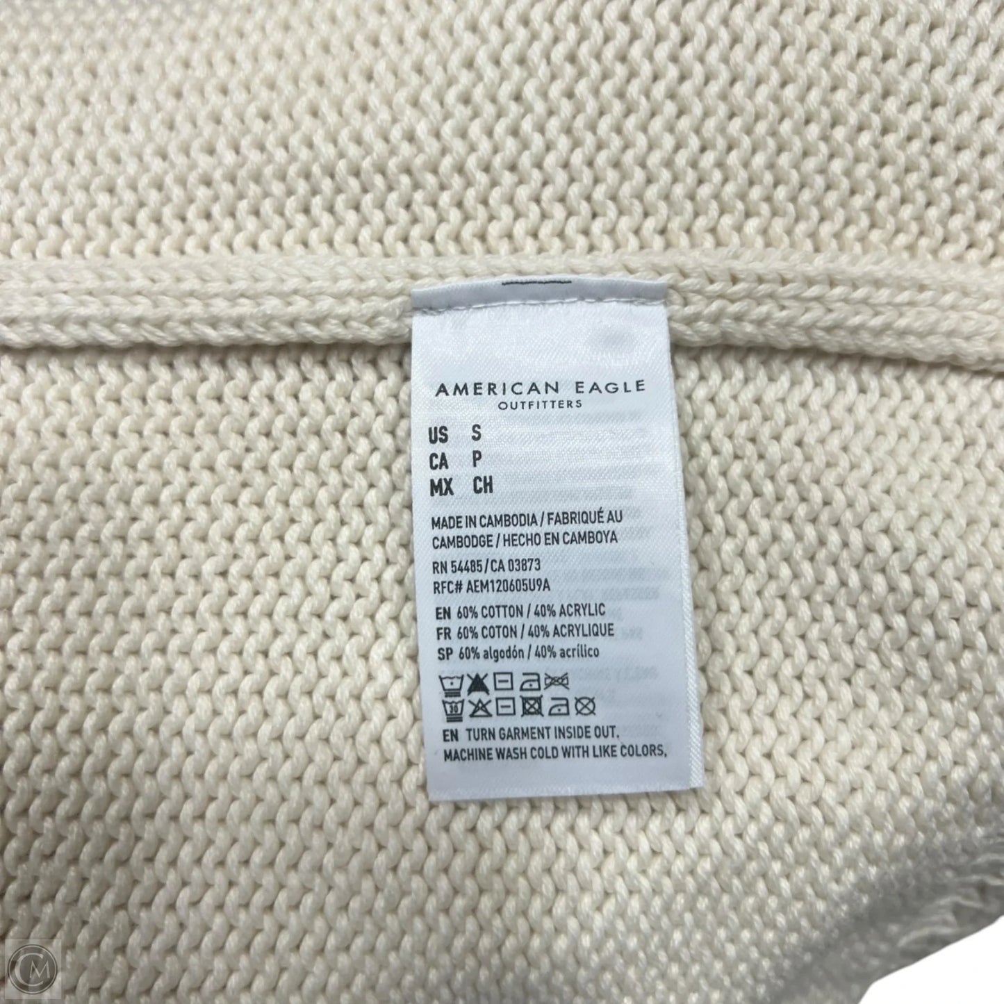 Sweater By American Eagle In Cream, Size: S