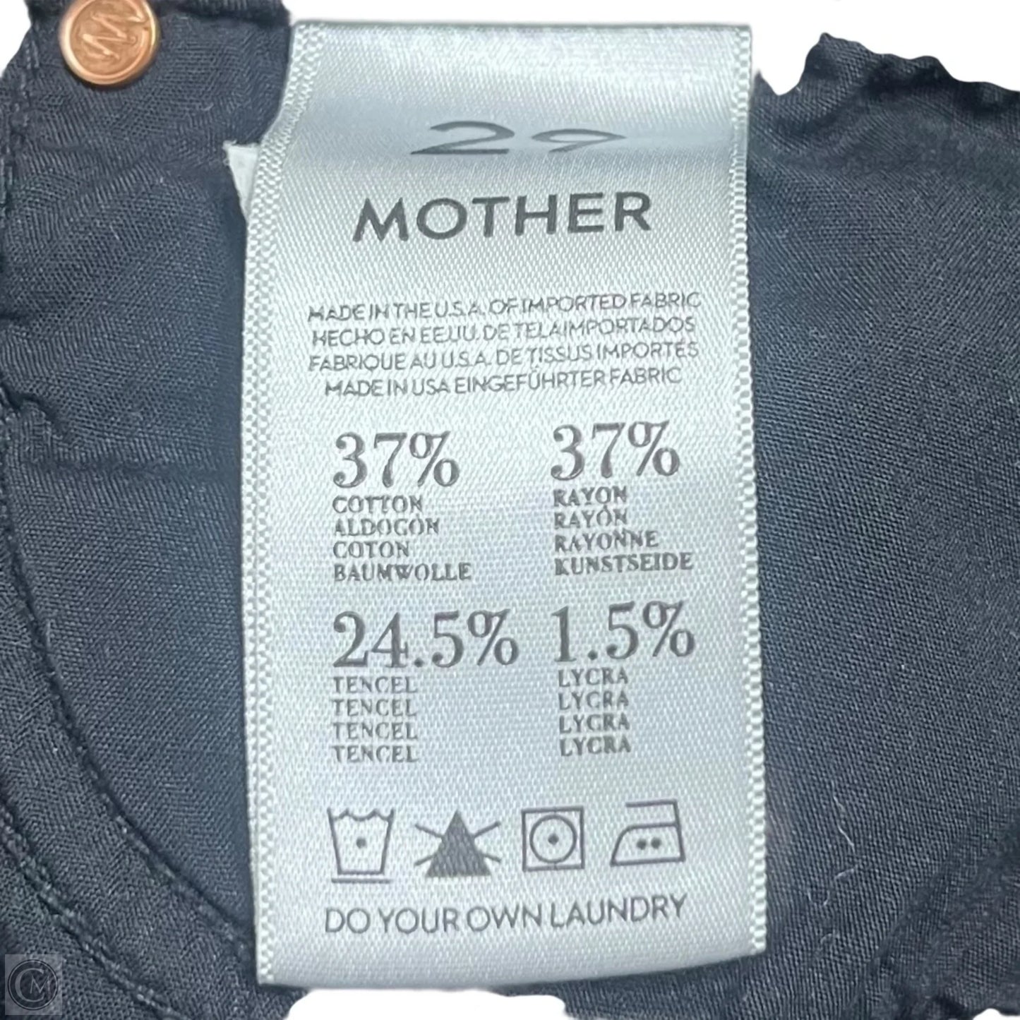 Jeans Skinny By Mother In Black Denim, Size: 8