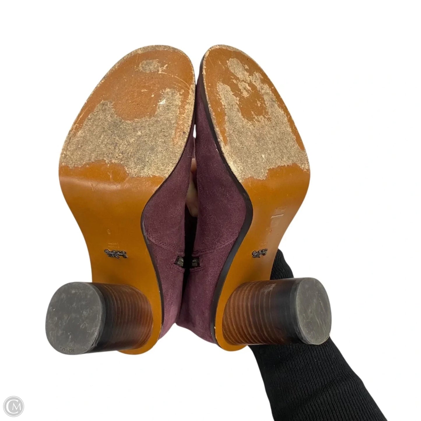 Boots Designer By Coach In Purple, Size: 6