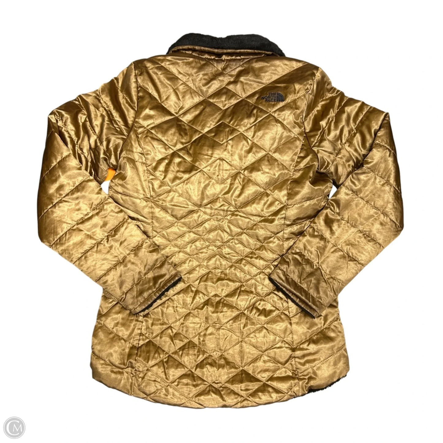 Coat Puffer & Quilted By The North Face In Black & Gold, Size: M