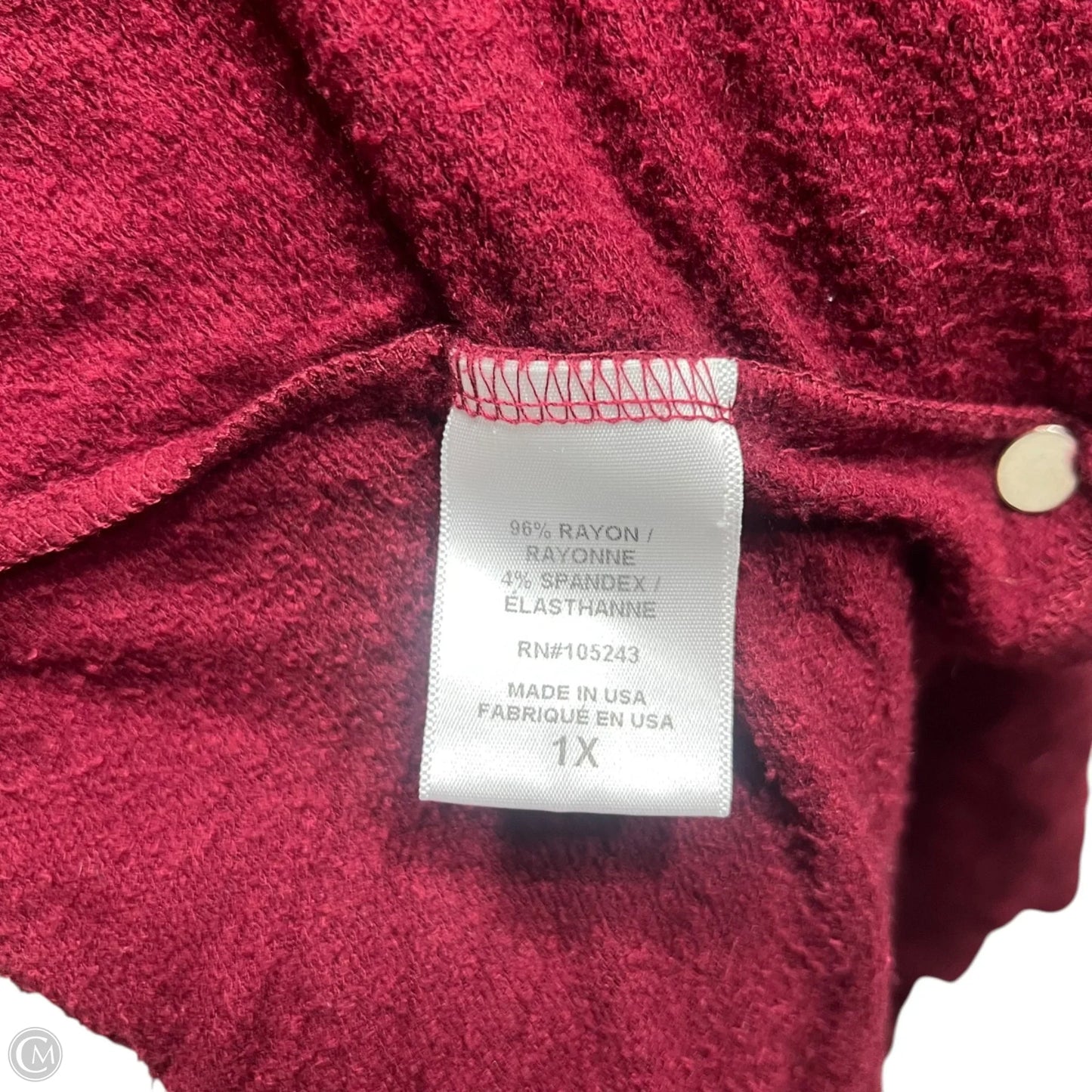 Sweater Cardigan By Bobeau In Red, Size: 1x