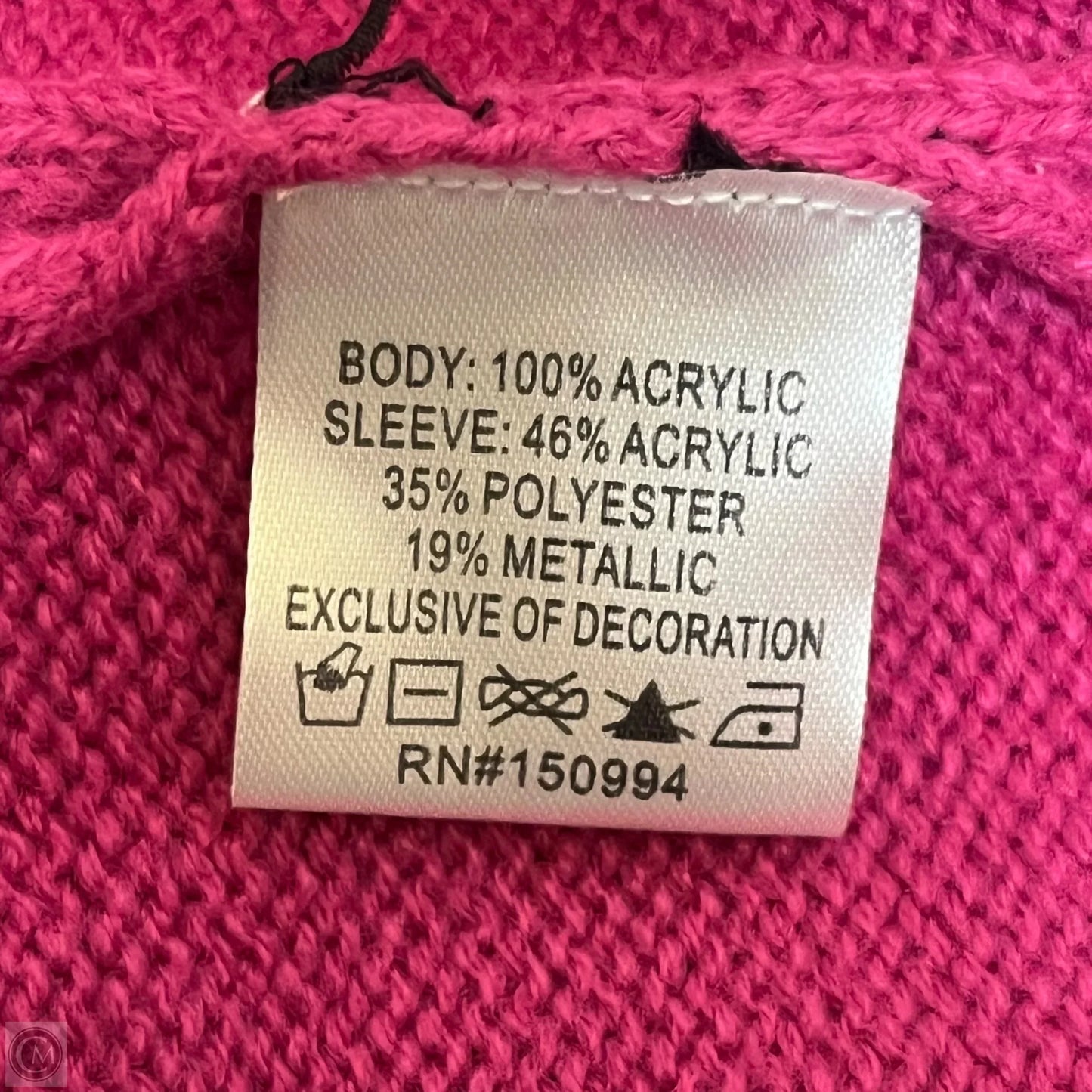 Sweater By Rafiana In Black & Pink, Size: Xxl