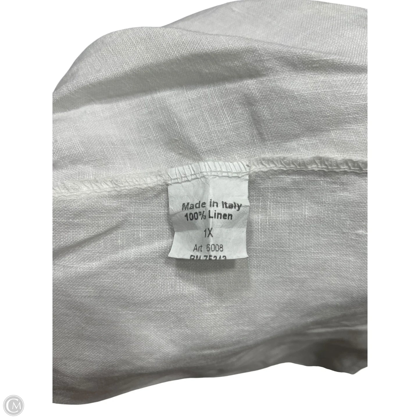 Top 3/4 Sleeve By Terzo Millennio In White, Size: 1x