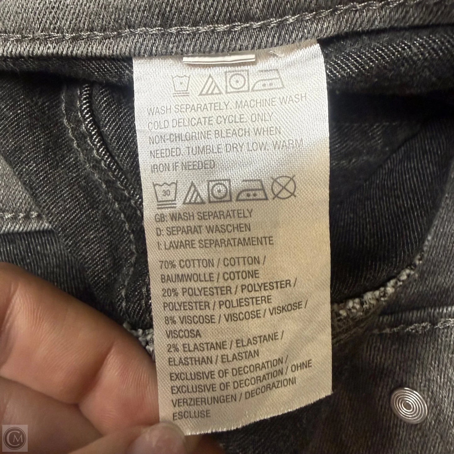 Jeans Jeggings In Grey Denim, Size: 12