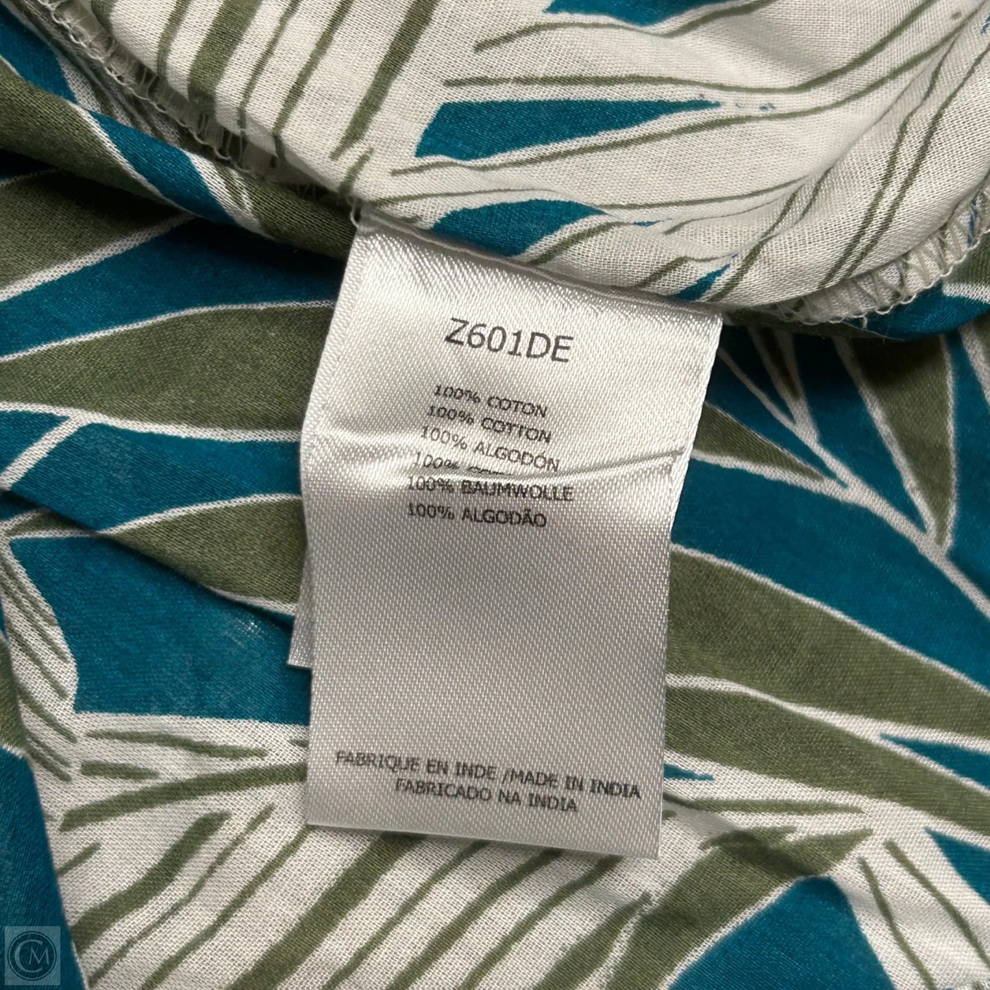 Top 3/4 Sleeve By Molly Bracken In Blue & Green, Size: Xs