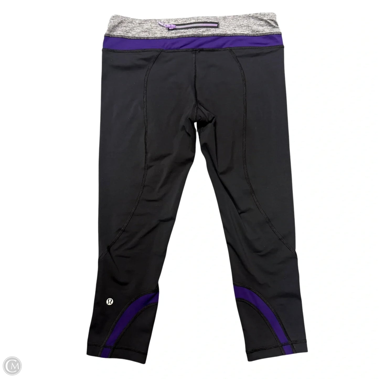 Athletic Leggings Capris By Lululemon In Black & Purple, Size: 10