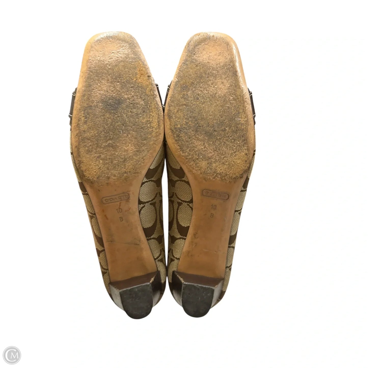 Shoes Designer By Coach In Brown & Gold, Size: 10