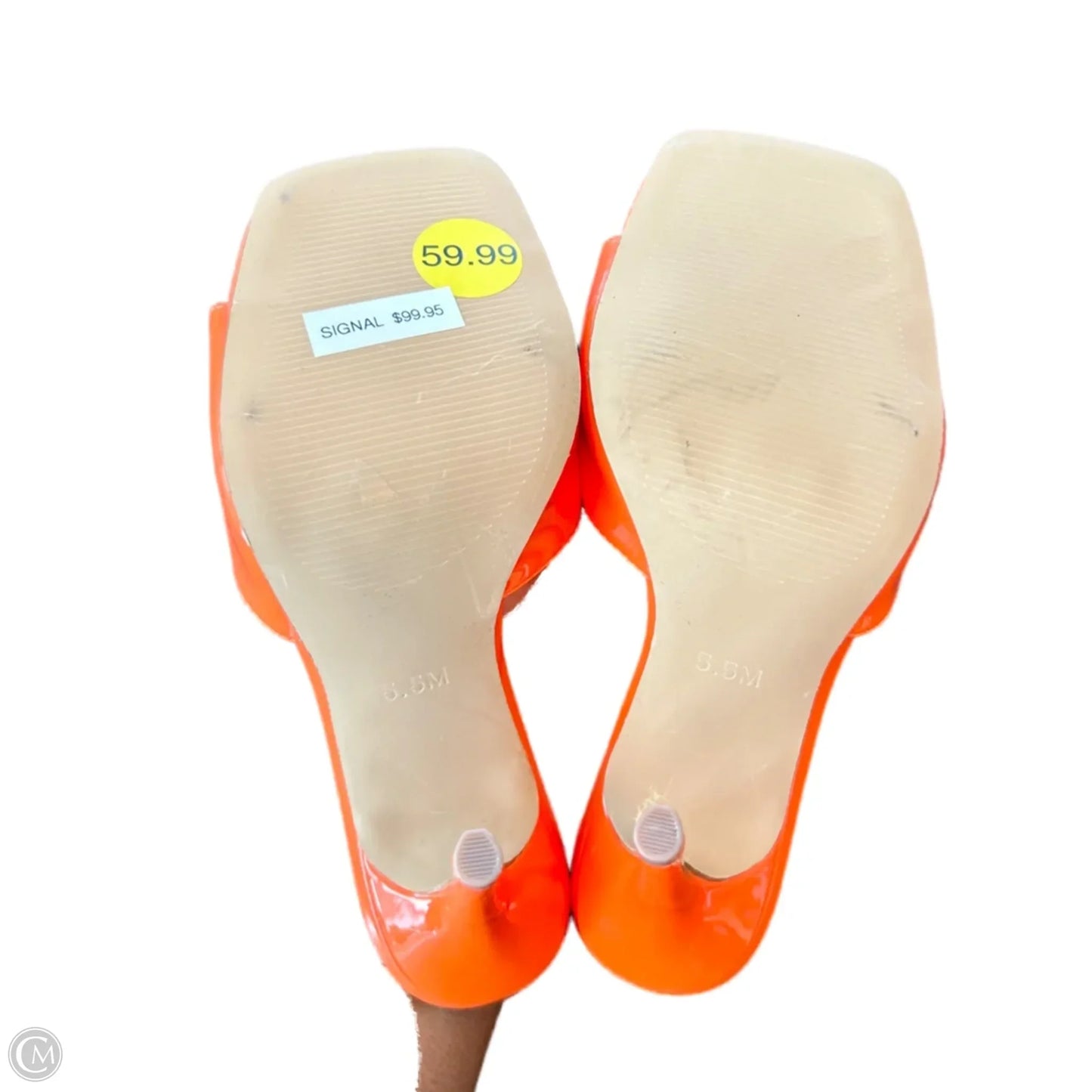 Sandals Heels Kitten By Steve Madden In Orange, Size: 5.5