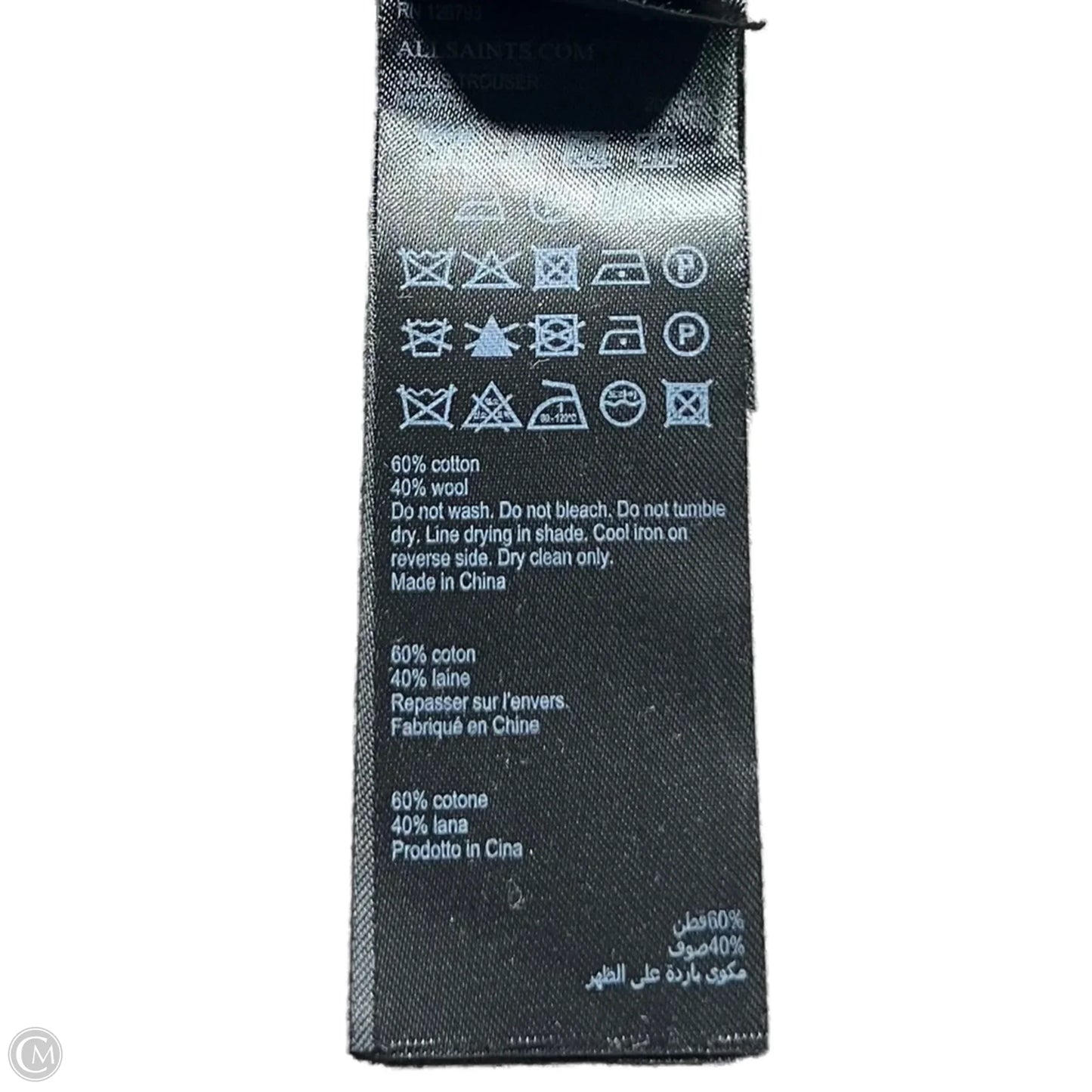 Pants Designer By All Saints In Taupe, Size: 6